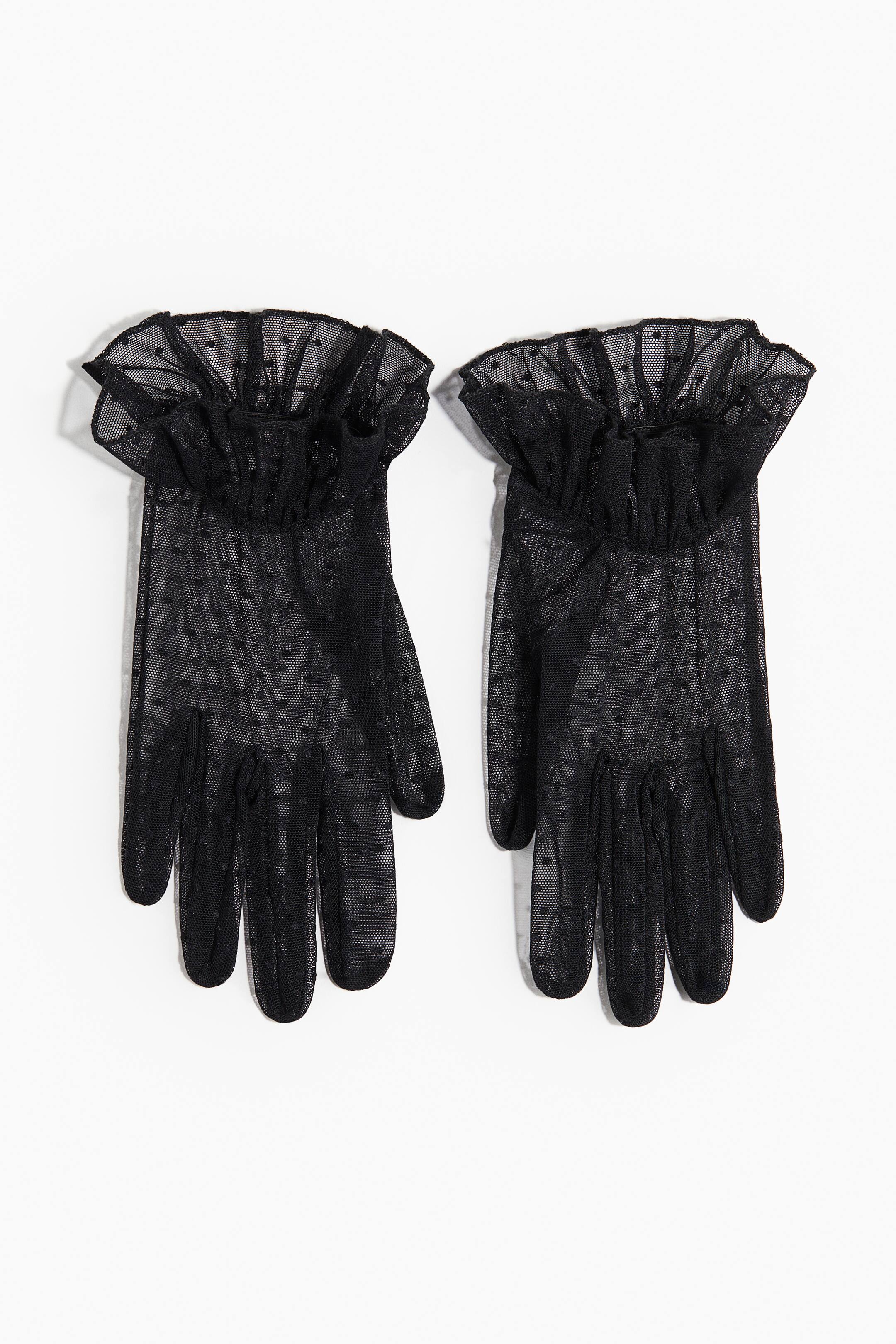 Ampliar la imagen: Guantes de malla con olanes - Negro - Ladies | H&M MX 2