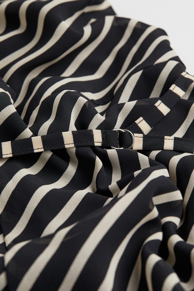 Chiffon jumpsuit - Black/White striped/Black - 2