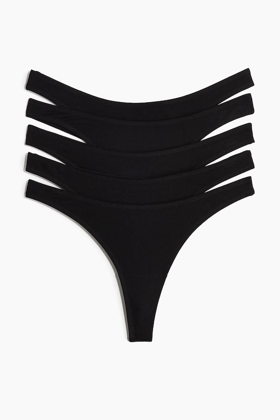 Женские трусы-стринги H&M хлопковые, 5 пар