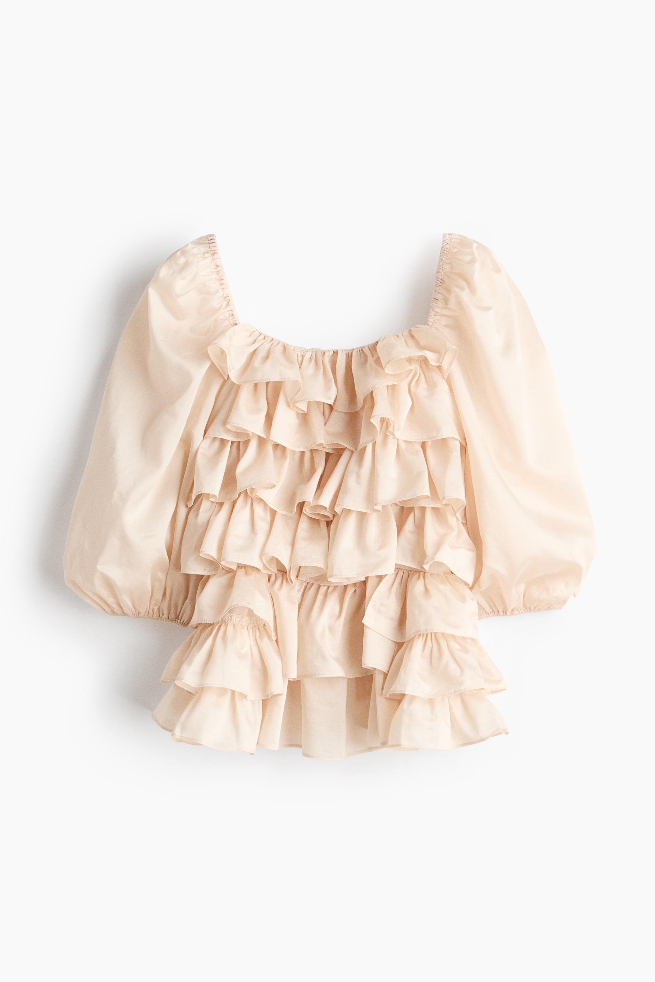 Ruffled Puff-Sleeved Blouse