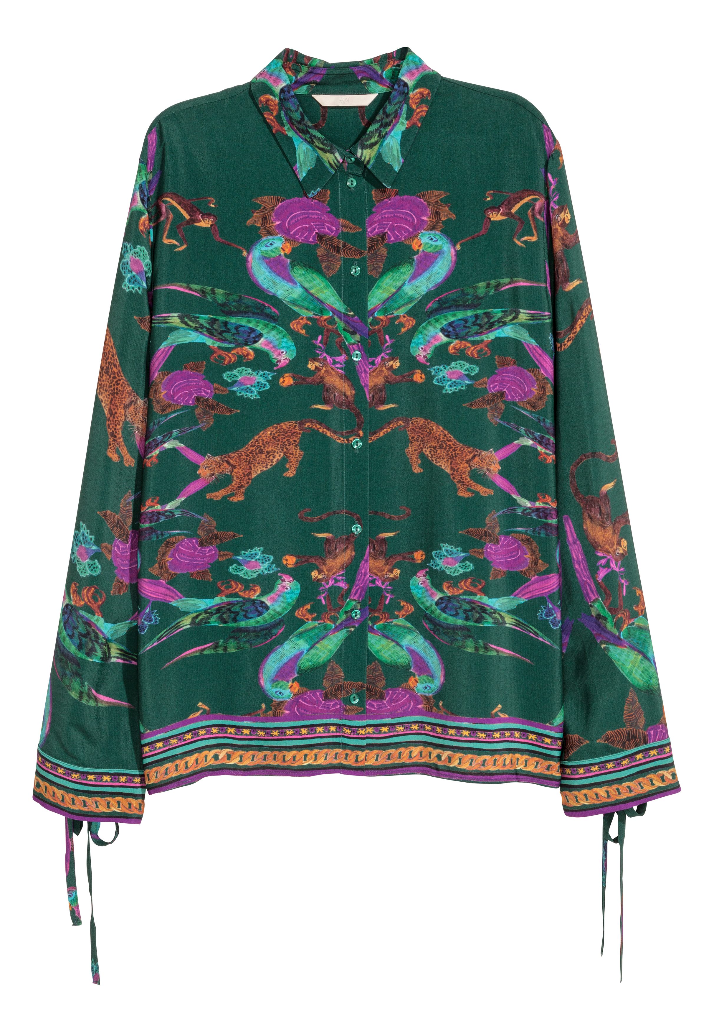 View larger image: Patterned Blouse - Green/patterned - Ladies | H&M CA 1
