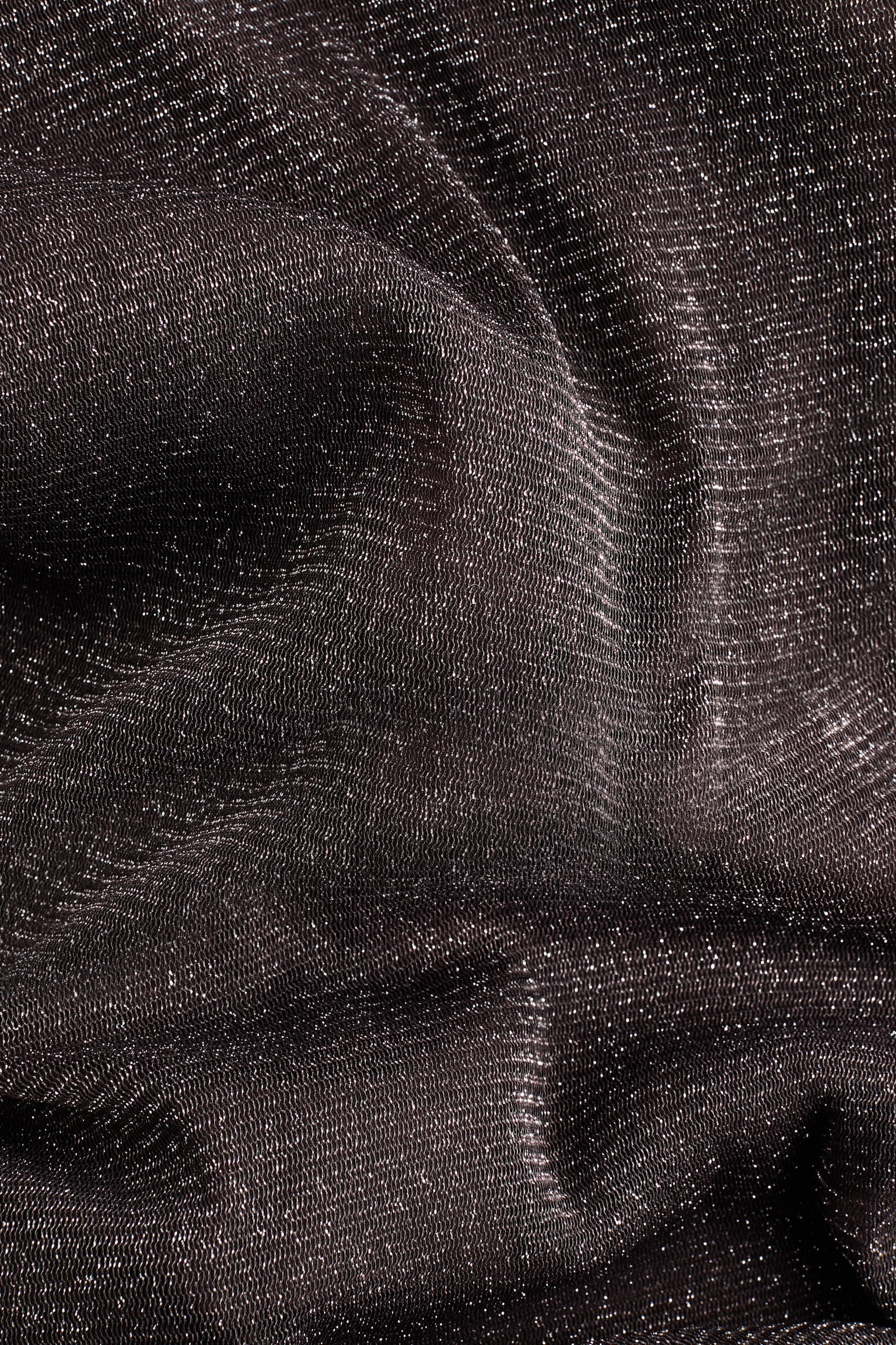 Glittery mesh dress - Dark brown - 7