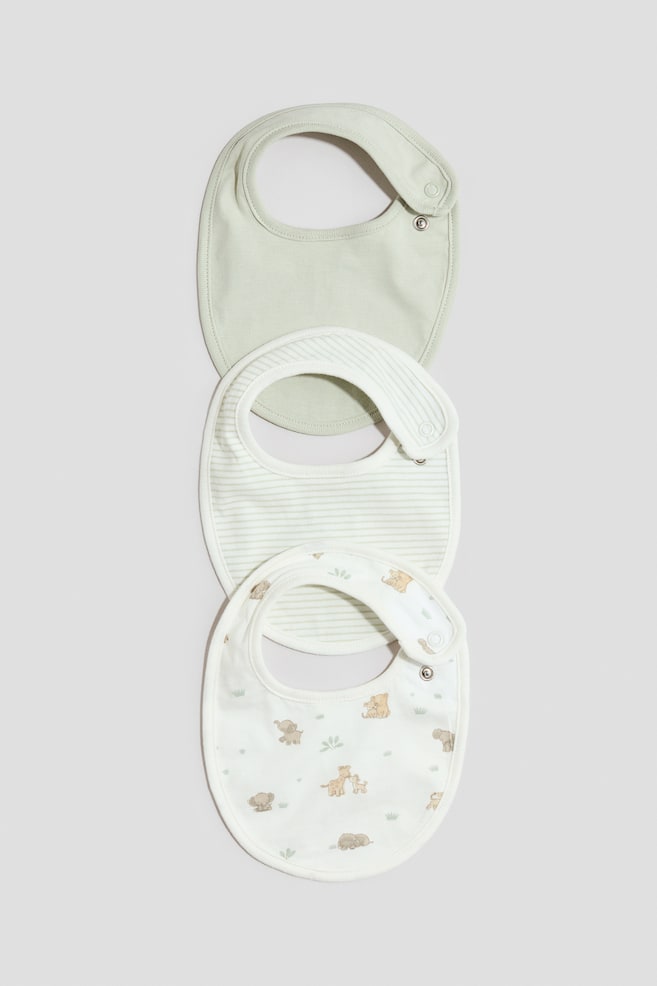3-pack jersey bibs - Vert clair/animaux/Blanc/You And Me - 1