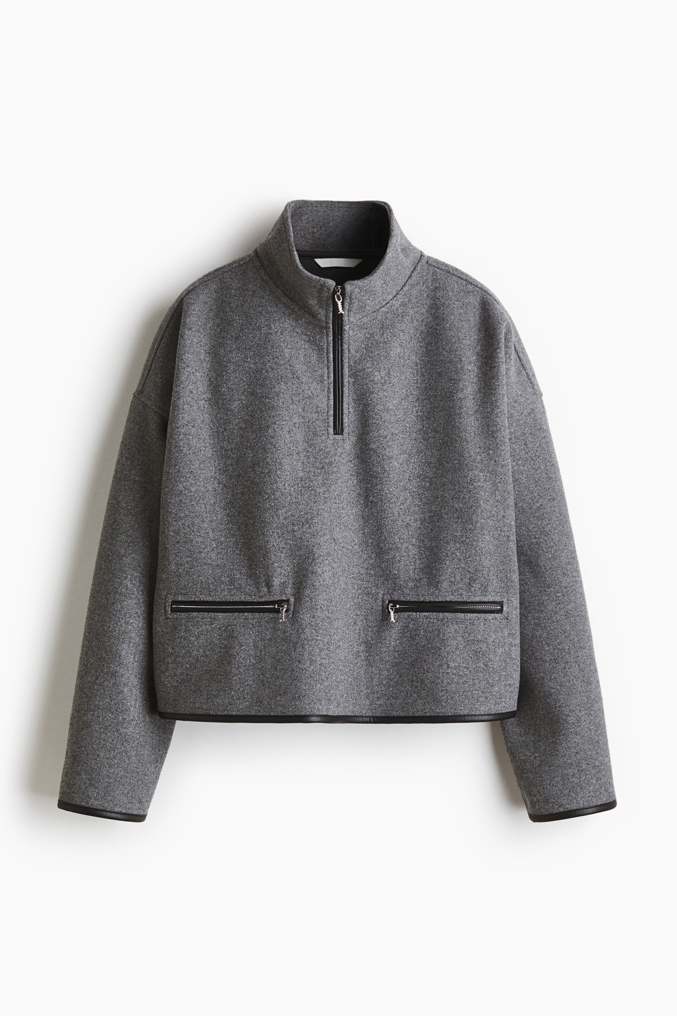 拡大画像を表示: ハーフジップ フリーストップス - グレー - レディース | H&M JP 1