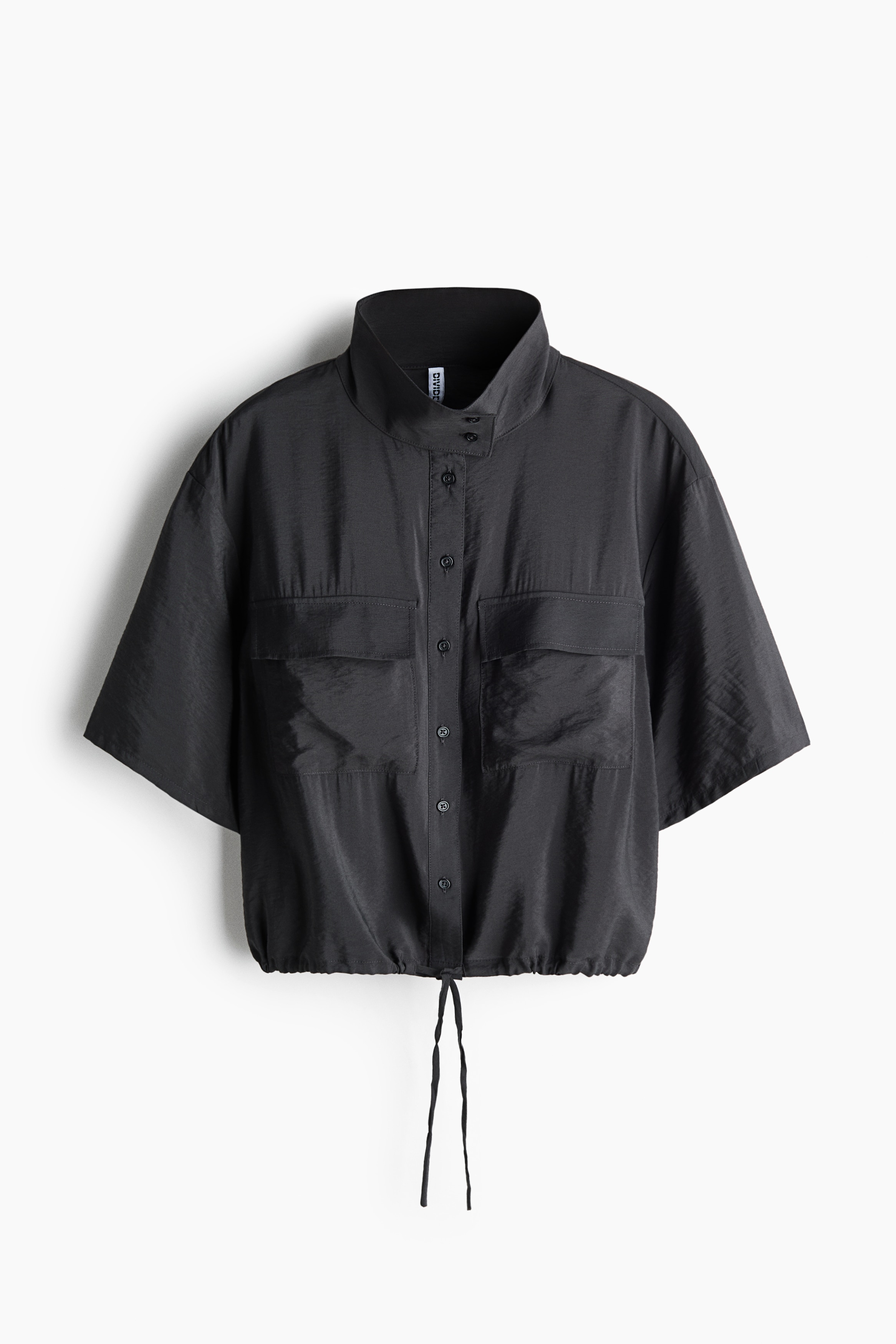 Stand-Up-Collar Cargo Shirt - Dark gray/Light gray/Light beige