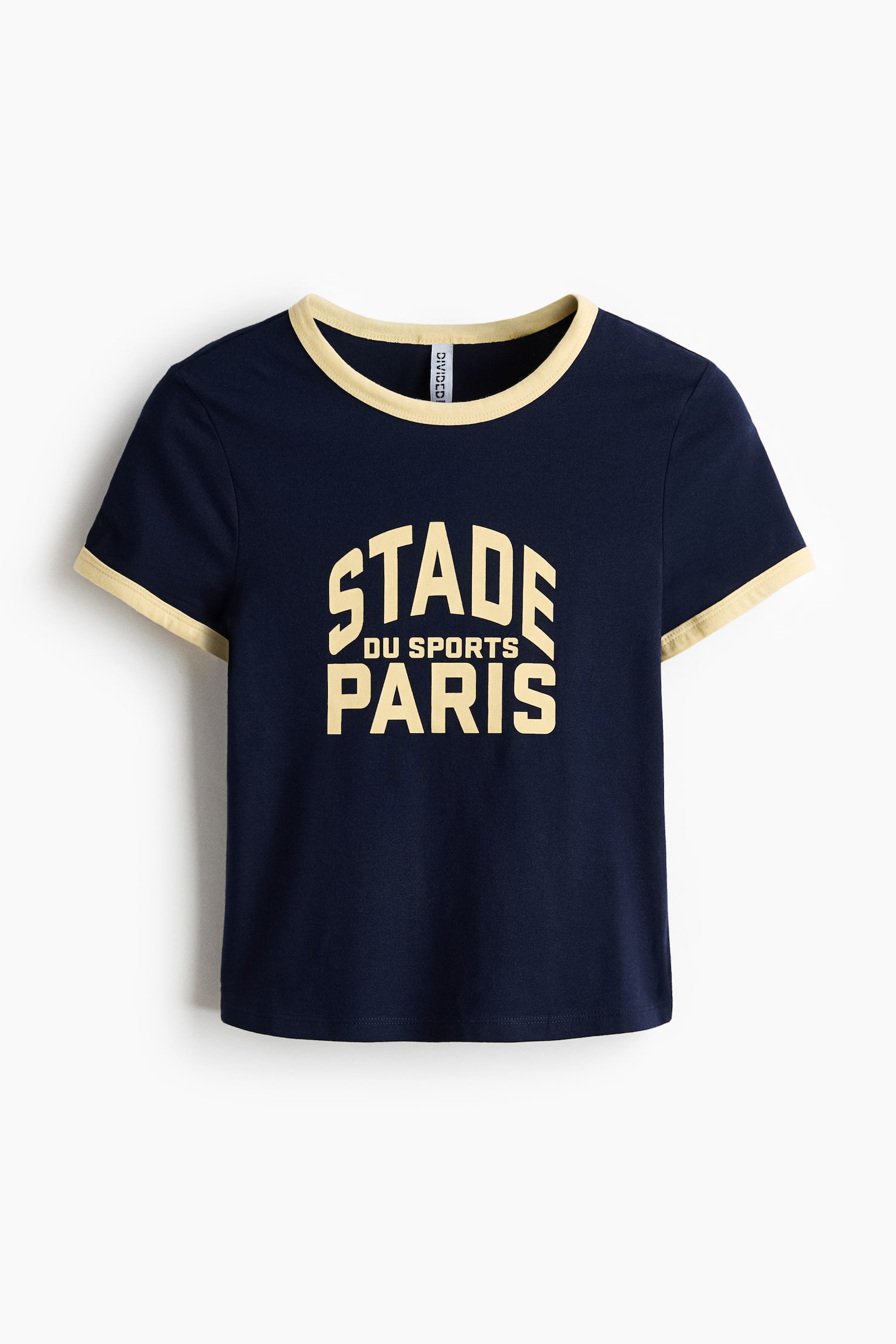 피티드 코튼 티셔츠 - 네이비 블루/Stade Paris/라이트 블루/다크 블루/화이트/Golden Hour/크림/버터/화이트/Caribe/라이트 베이지/Douceur de Vivre/네이비 블루/스트라이프 - 1