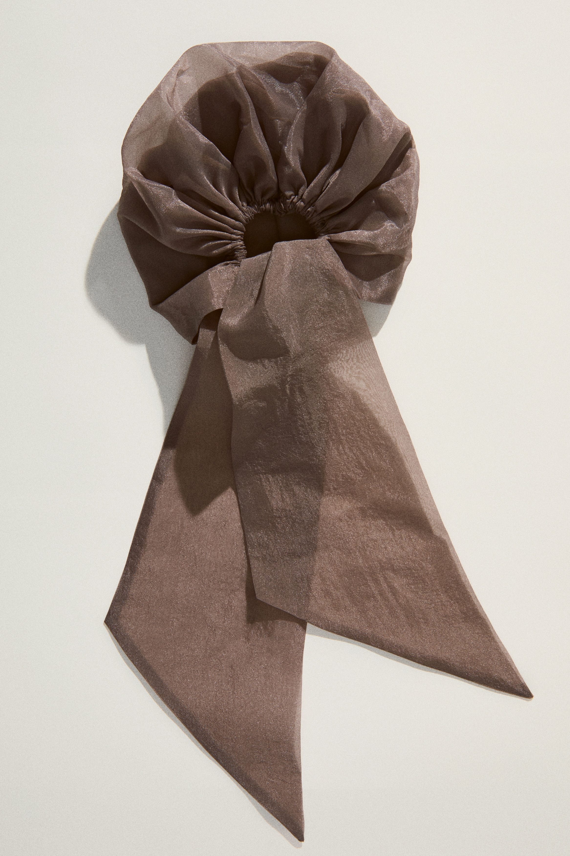 Chiffon head scarf - Tlumená fialová/Světle béžová