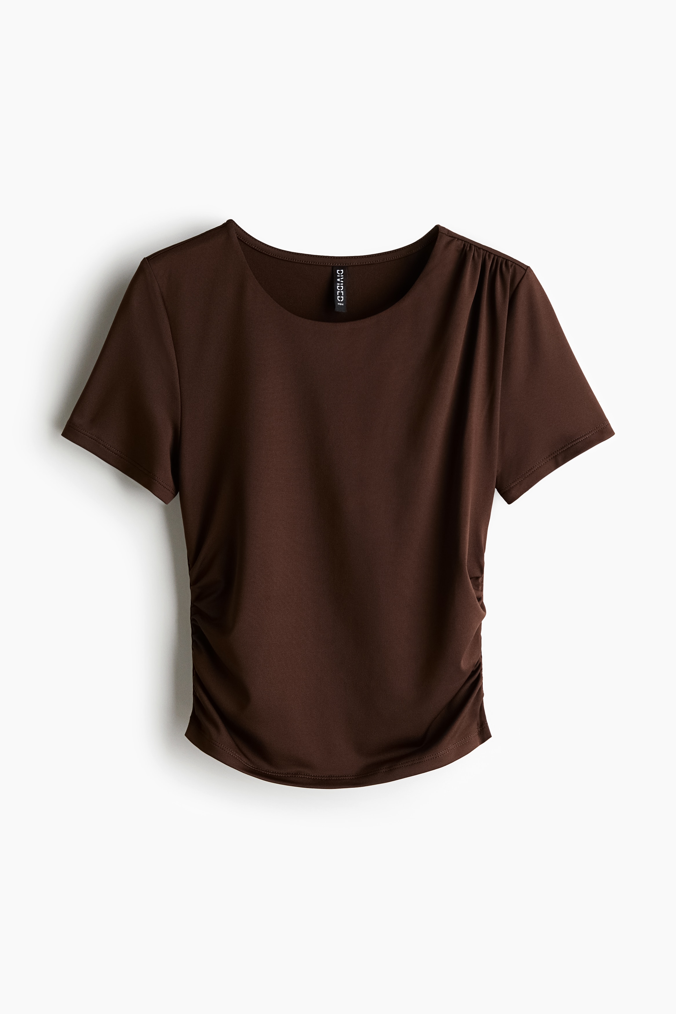 Draped T-Shirt - Dark brown/Black/White