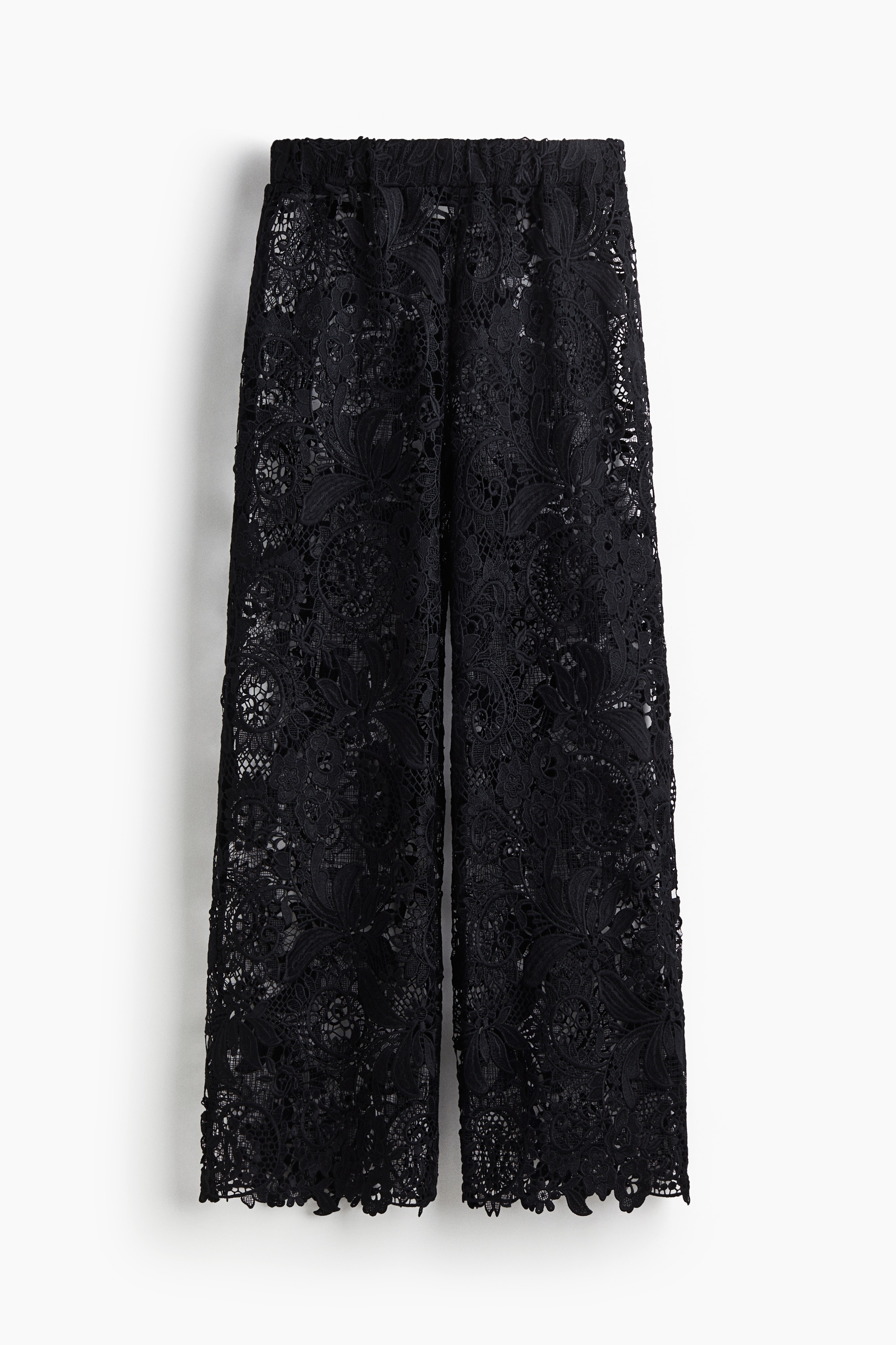 Bő csipkenadrág - Fekete