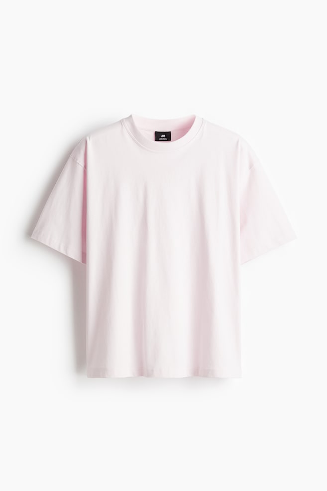 Bawełniany T-shirt Oversized Fit - Jasnoróżowy - 1