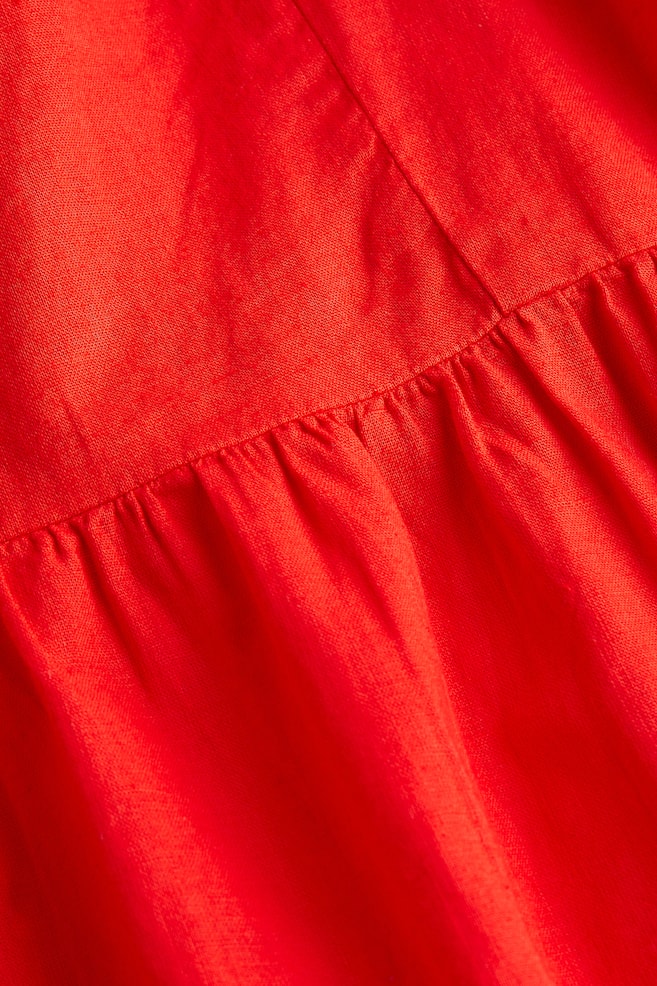 Linen-blend dress - Red/Blue/Striped/Greige - 4