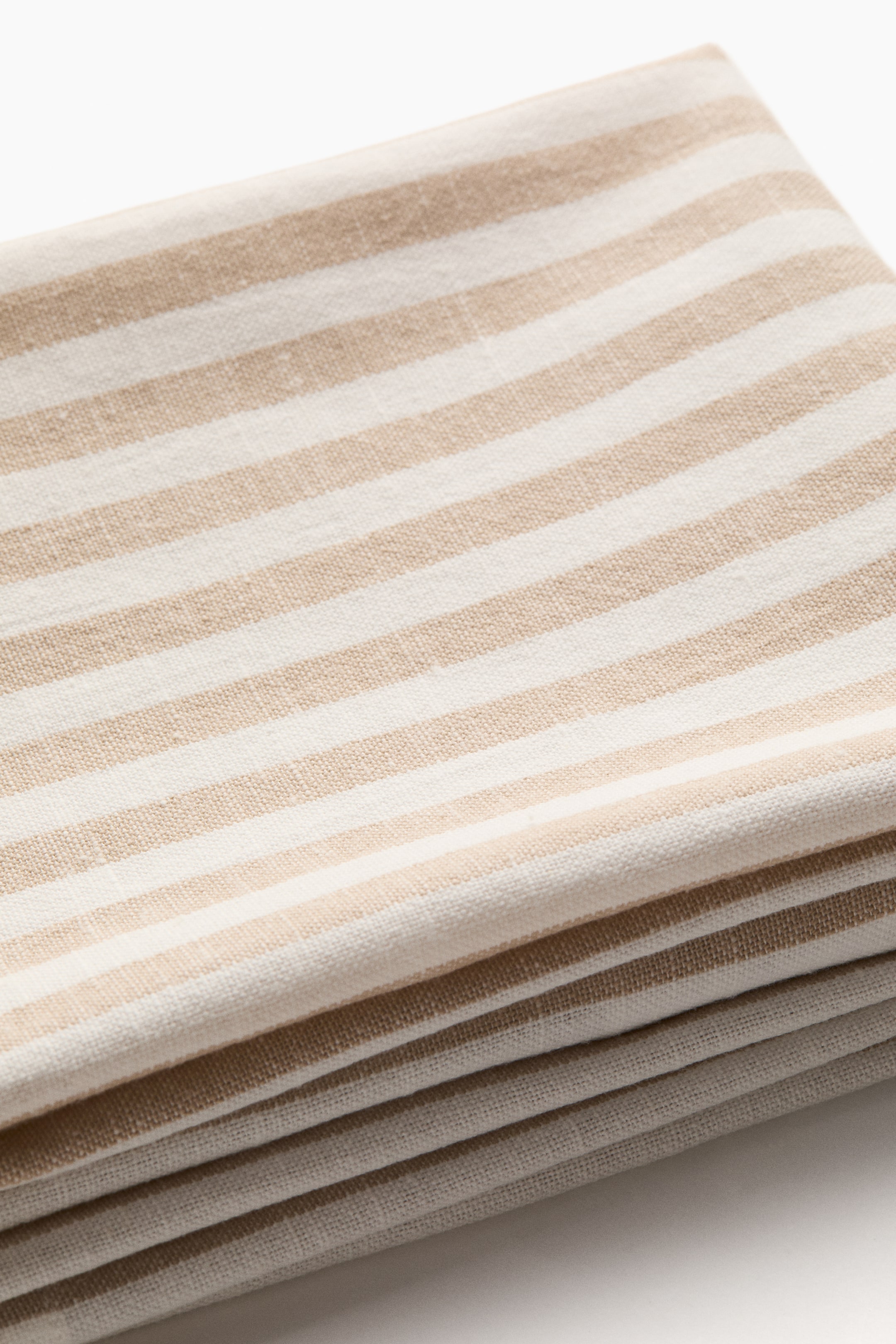View larger image: 2-pack linen-blend tea towels - Beige/White striped | H&M US 2