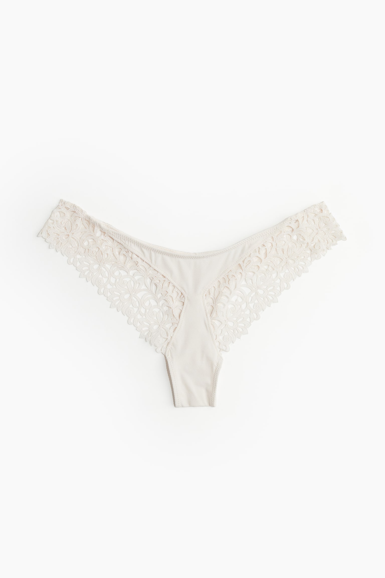 Embroidered Brazilian Briefs - Pale beige - 2