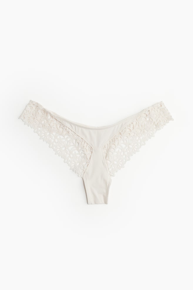 Brazil Slip mit Stickerei - Blassbeige - 1