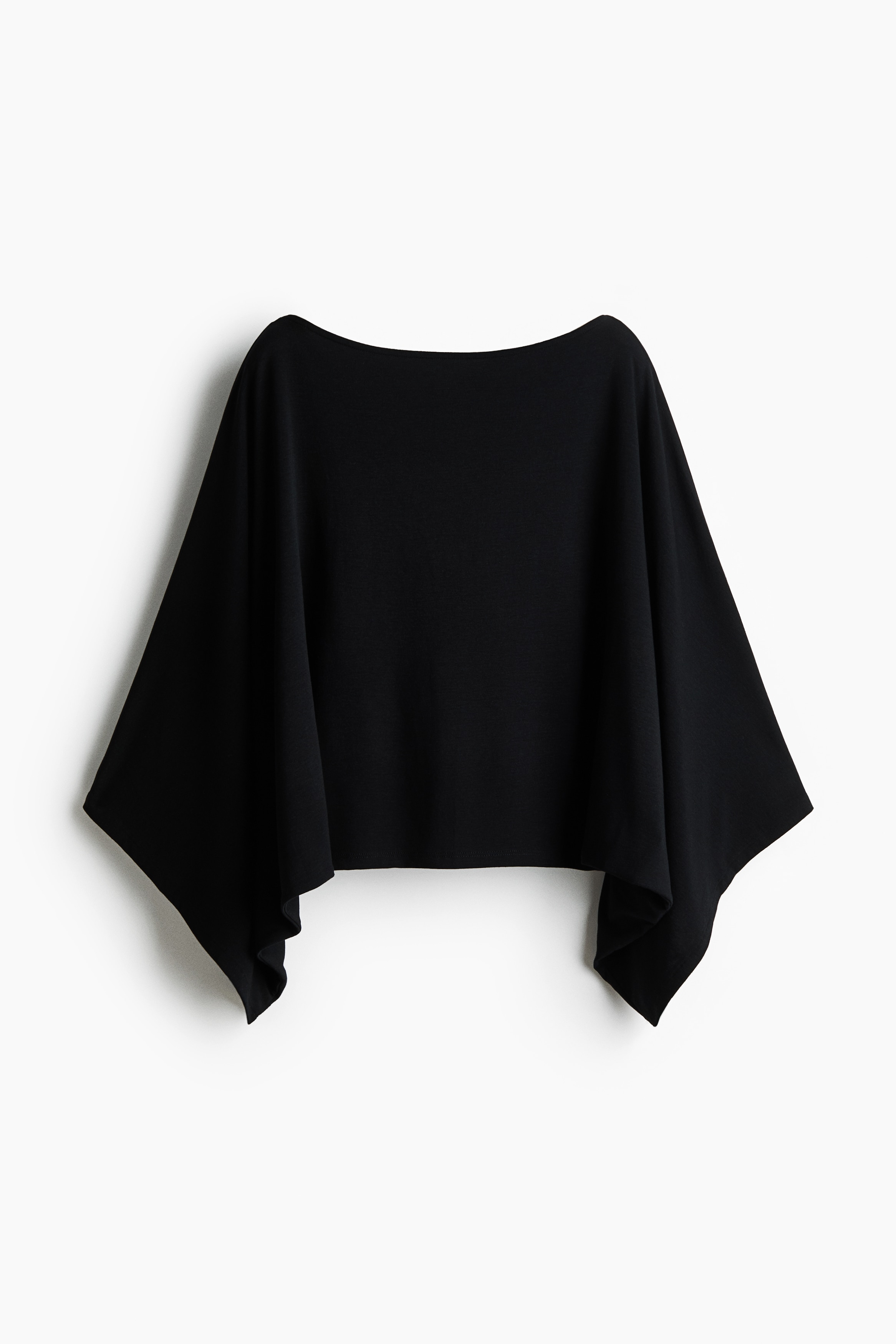 Batwing-Sleeved Top - Black/Pink/Dark brown melange