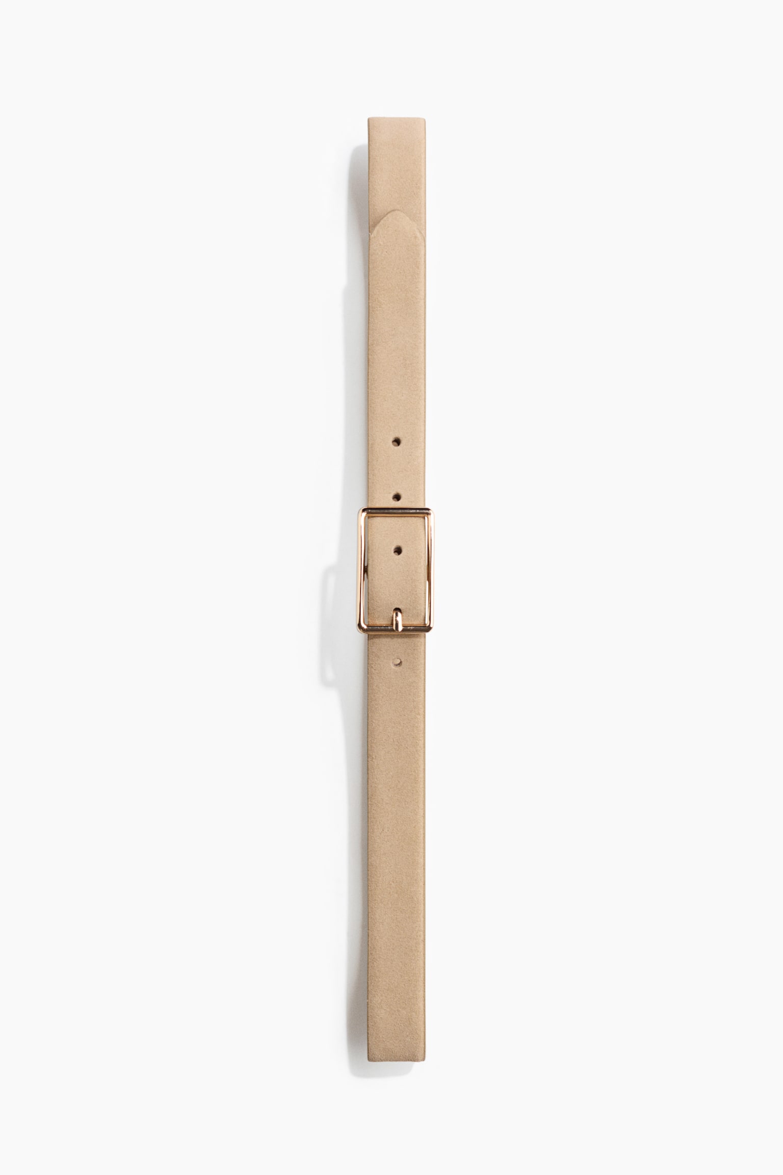 Split leather belt-Beige - 1