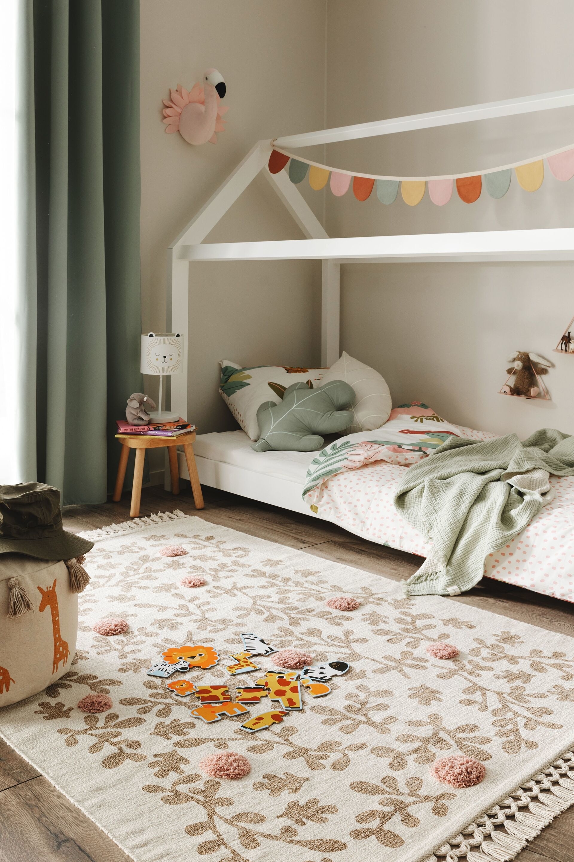 Kids Rug Hana - Cream/rose/Cream/green