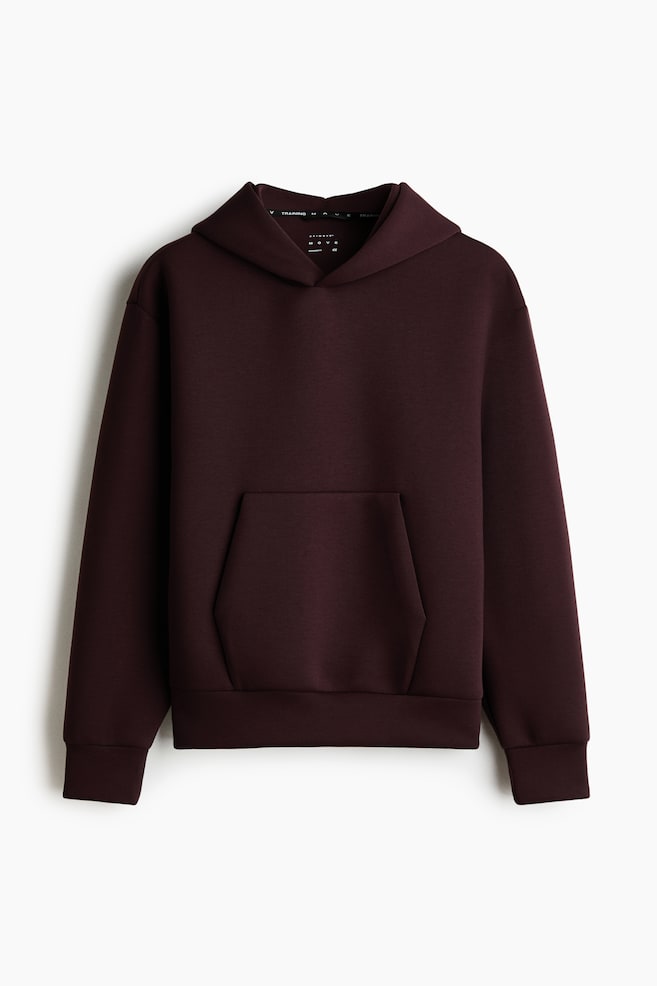 Oversized Fit Sports hoodie with DryMove™ - Dark brown/Beige/Black - 1