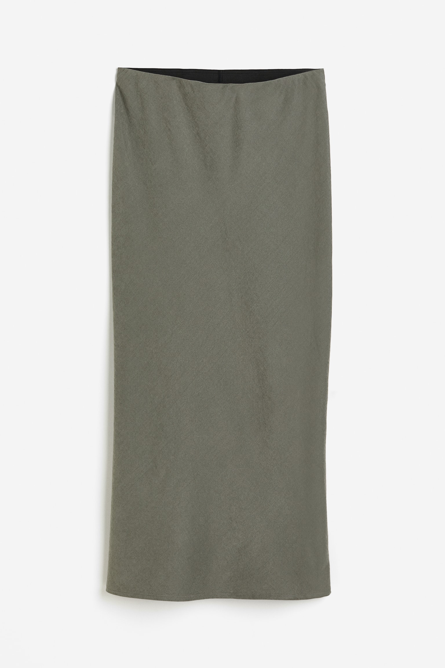 Satin Maxi Skirt - Khaki green/Black - 2