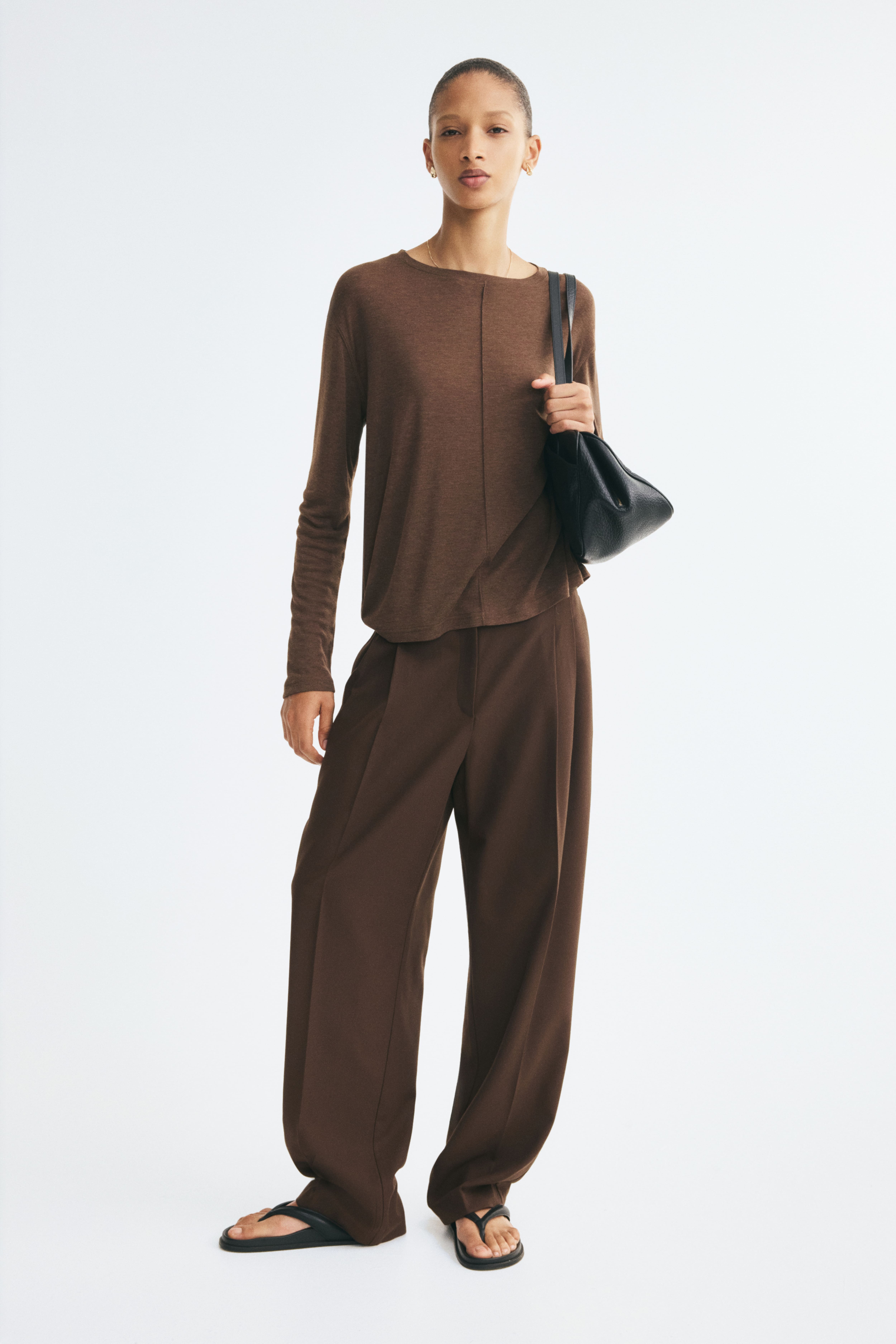 Pantalon chic à jambes tonneau