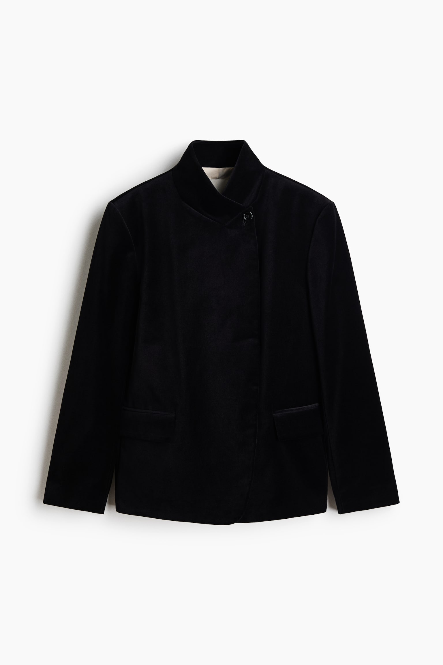 Женская куртка H&M Oversized Velvet, цвет: Чёрный — фото 1