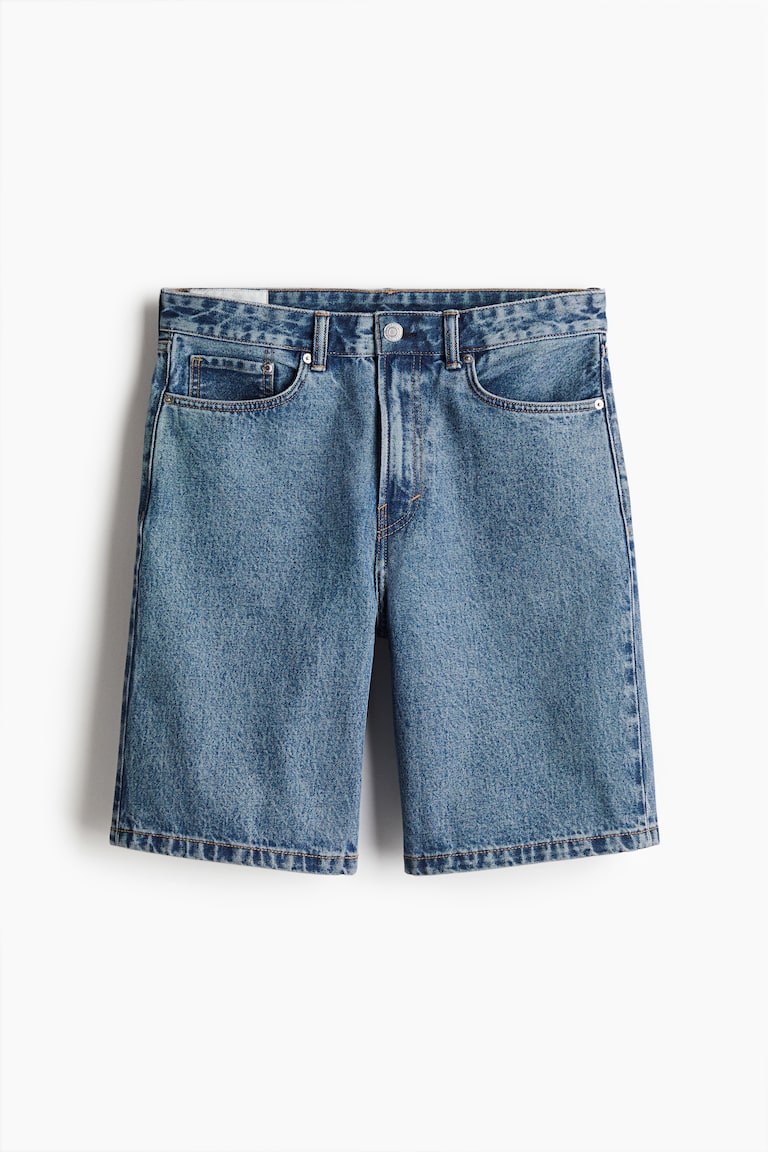 Relaxed Fit Denim Shorts - Denim blue - Men | H&M US