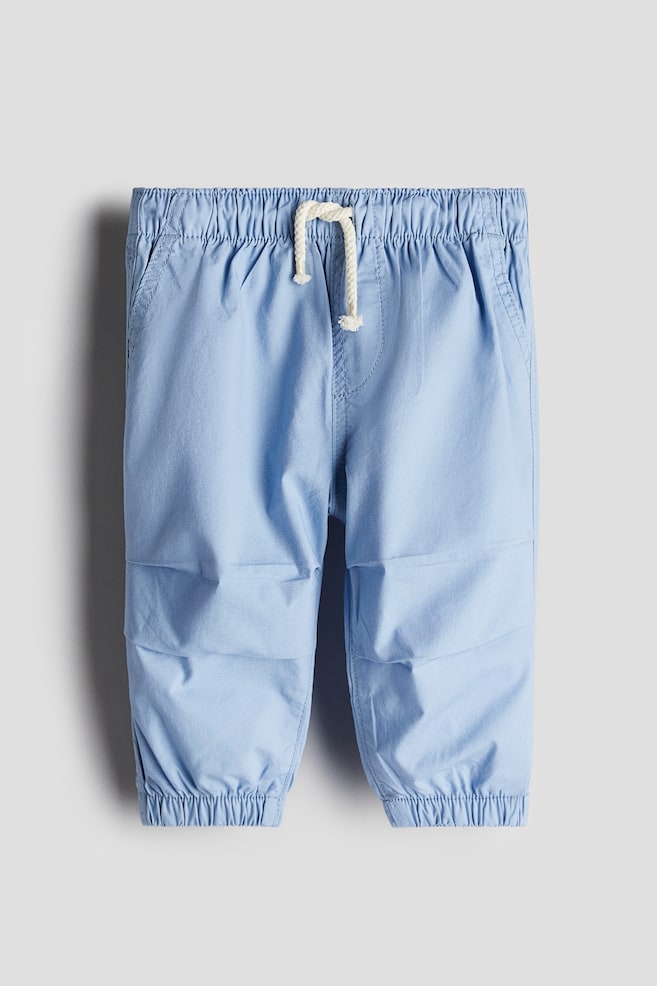 Cotton poplin joggers - Light blue - 1