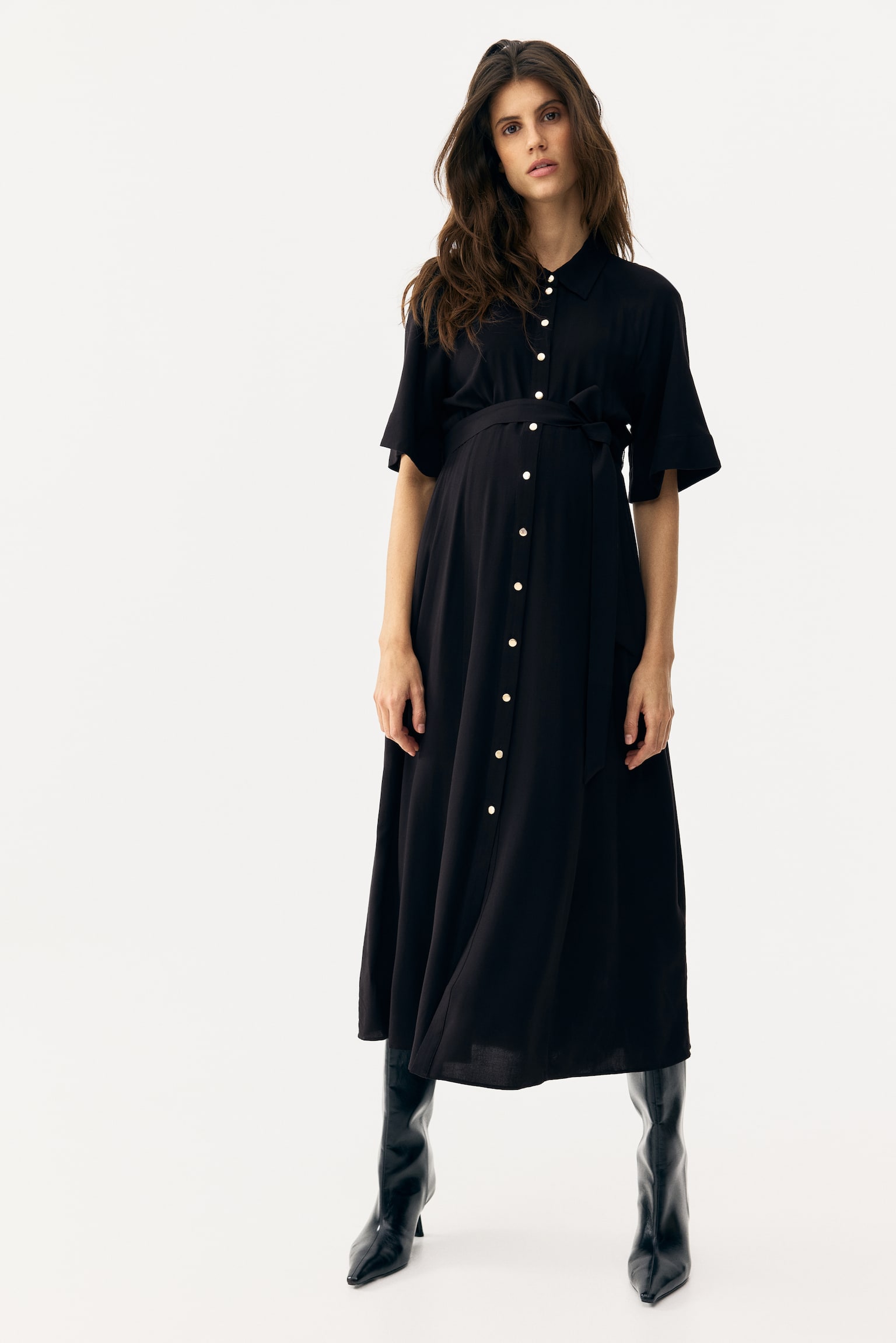 MAMA Before & After Shirt dress - Black/Khaki green/Light beige/Leopard print/Khaki green/Light beige/Leopard print/Cream/Black patterned - 3