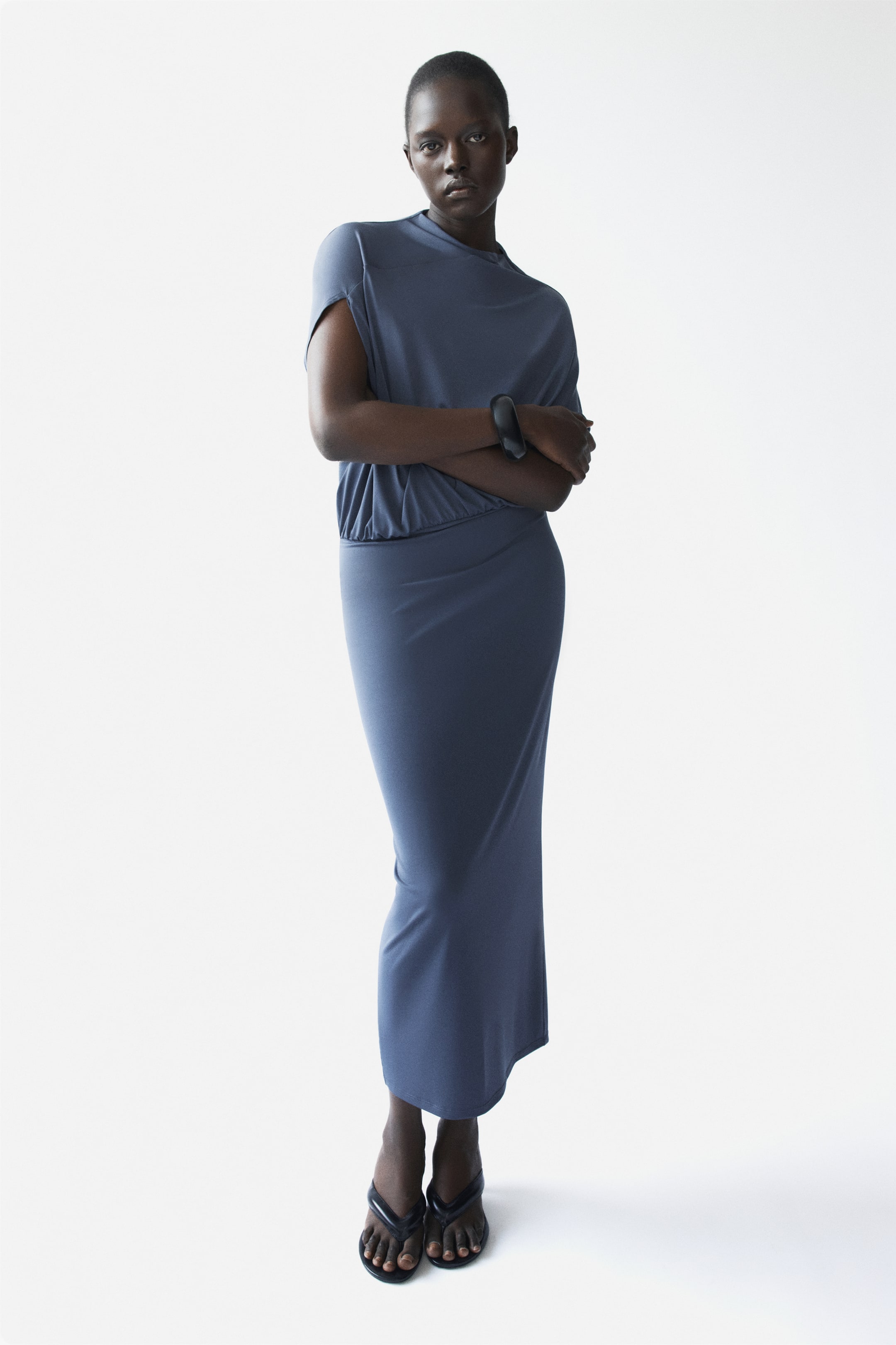 Draped Asymmetric Dress
