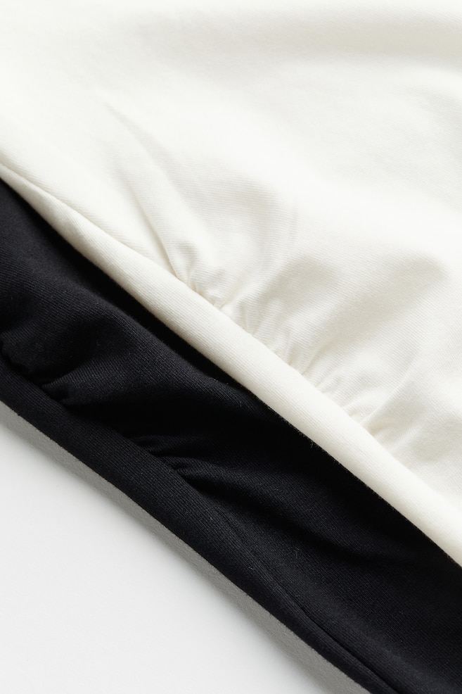MAMA 2-pack cotton tops - Cream/Black/Mole/Cream/Black - 4