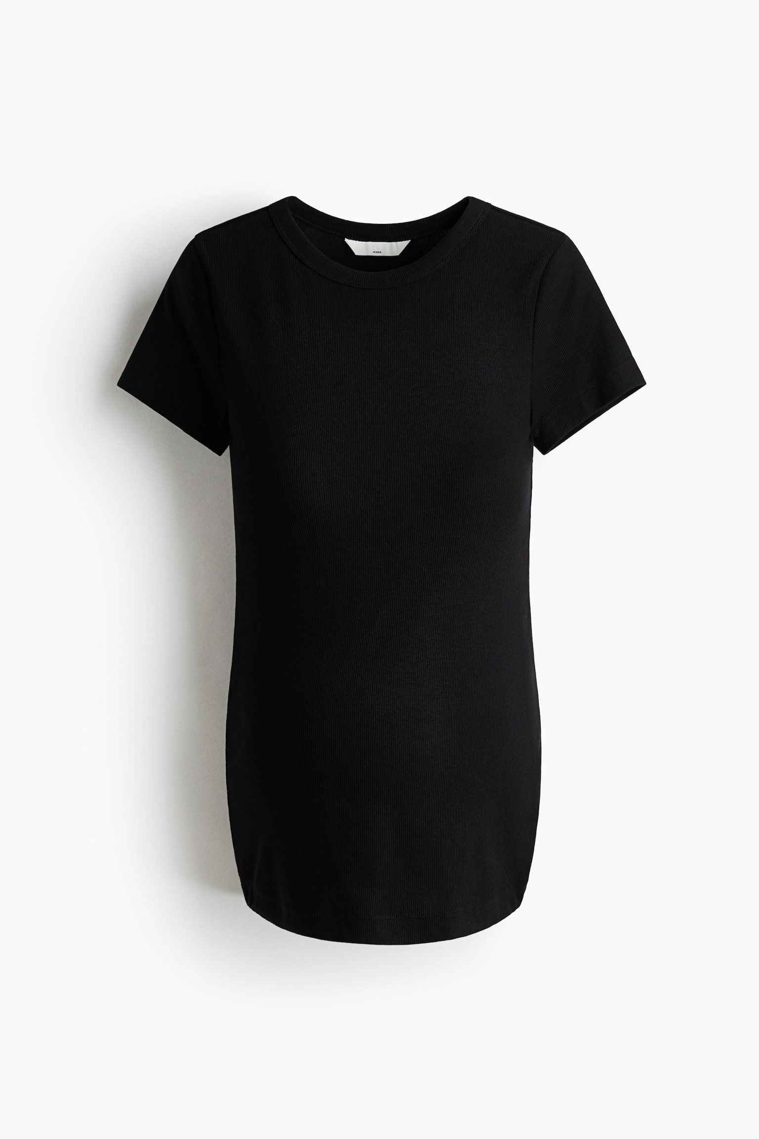 MAMA Ribbad T-shirt i trikå - Svart/Ljus dimbeige/Crèmevit/Mörkbrun - 1