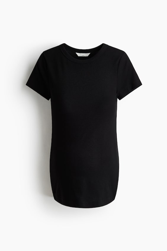 Женские футболки H&M MAMA Ribbed Jersey T-Shirt