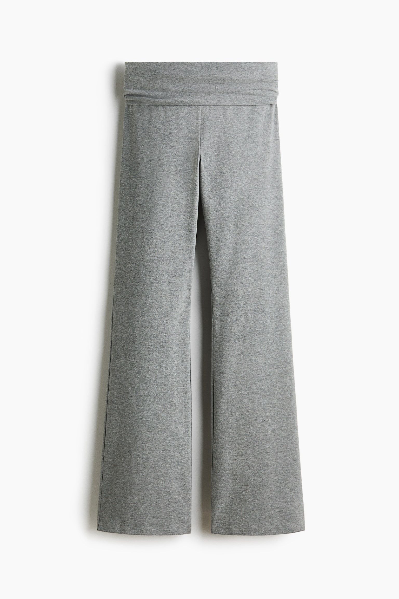 Foldover-waist cotton trousers - Grey marl/Black/Navy blue/Dark brown - 2