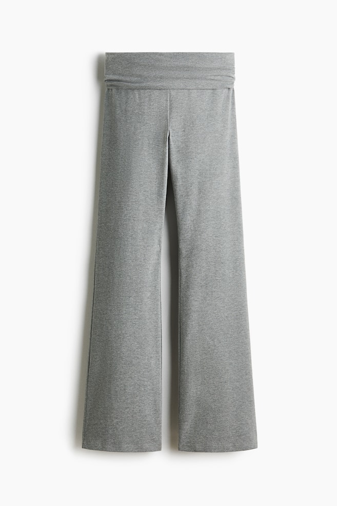 Foldover-waist cotton trousers - Grey marl/Black/Dark brown/Dark mole/Plum purple/Dark brown/Navy blue/Navy blue - 1