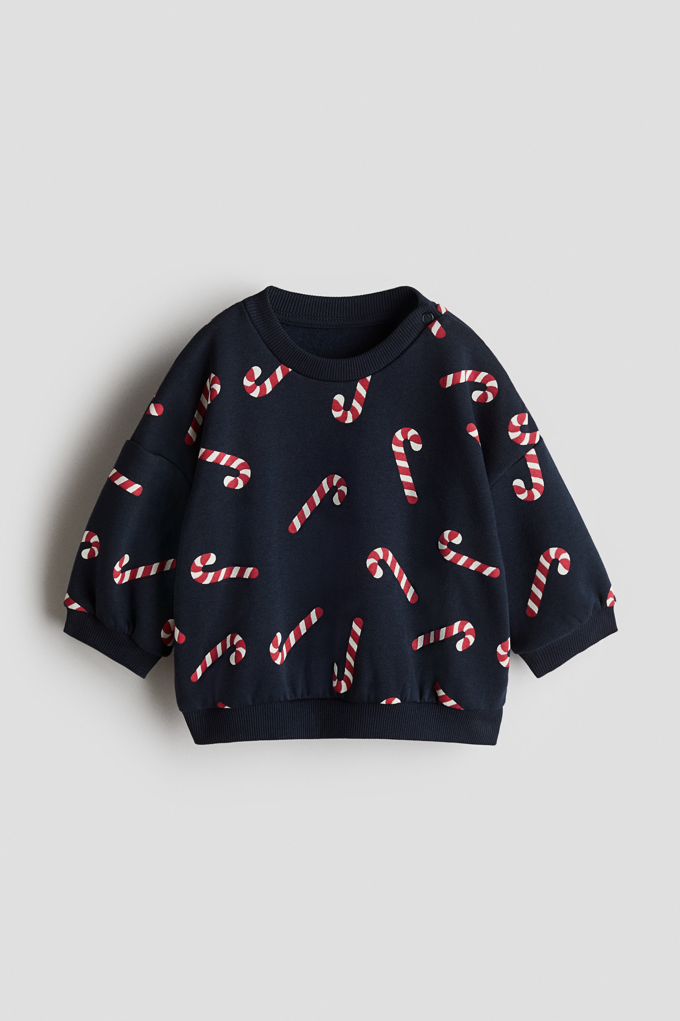 Sweatshirt med tryk - Marineblå/Sukkerstænger/Mørkegrå/Spøgelser/Mørkerød/Bonjour