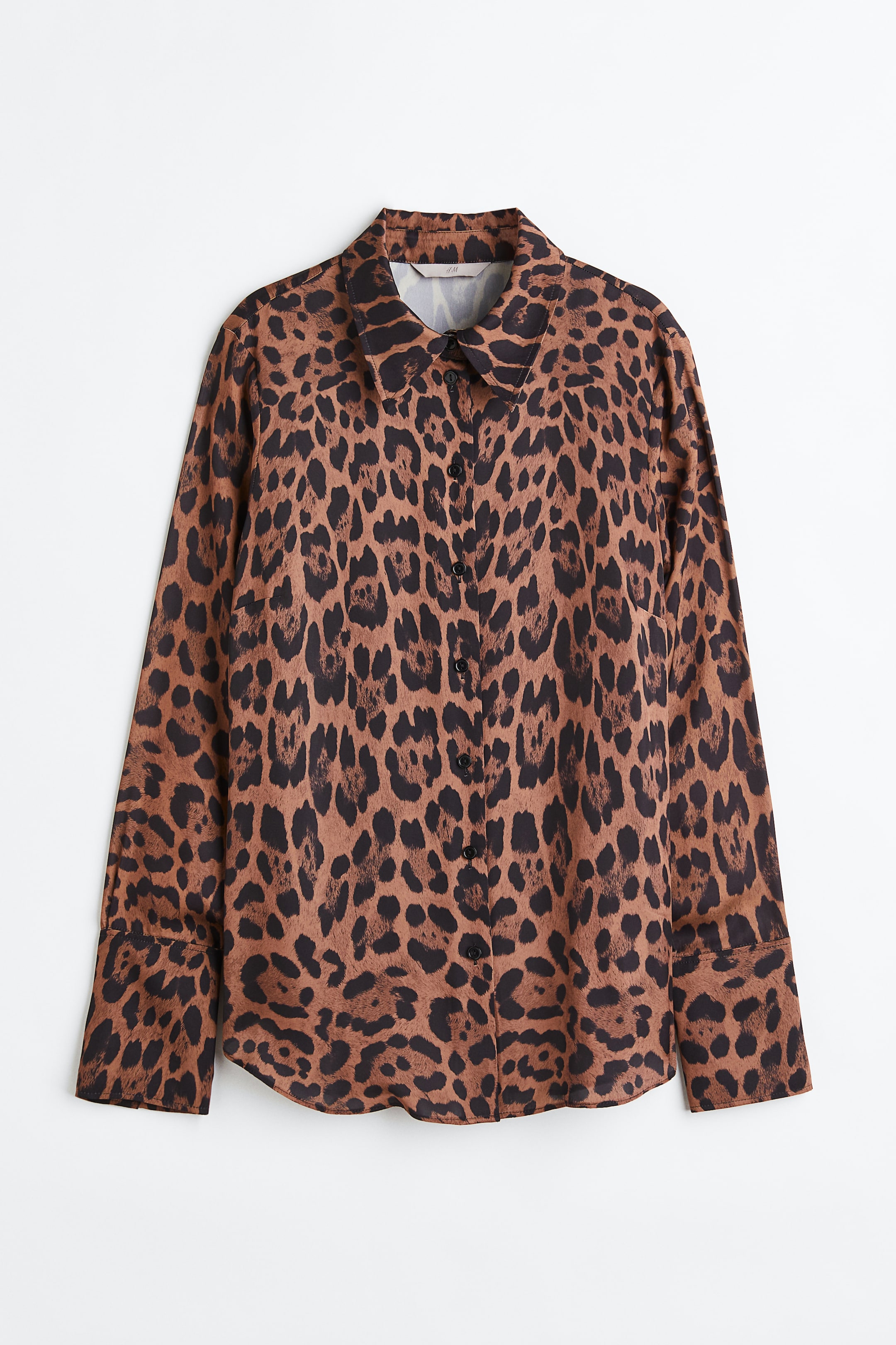 Xem ảnh lớn hơn: Áo sơ mi dáng ôm - Màu nâu/Hoạ tiết da báo - Ladies | H&M VN 1