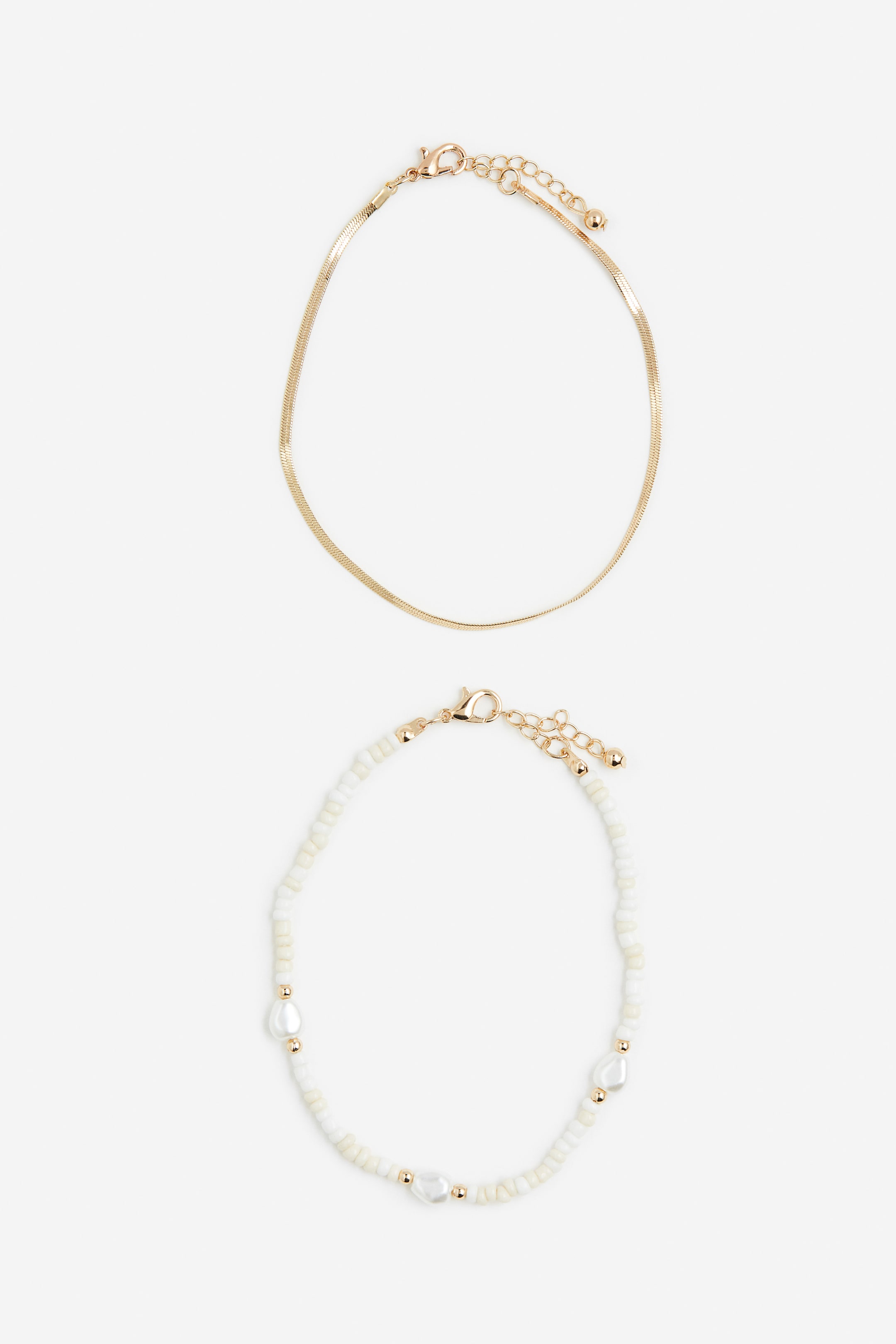 2pack anklets Goldcoloured/White Ladies H&M GB