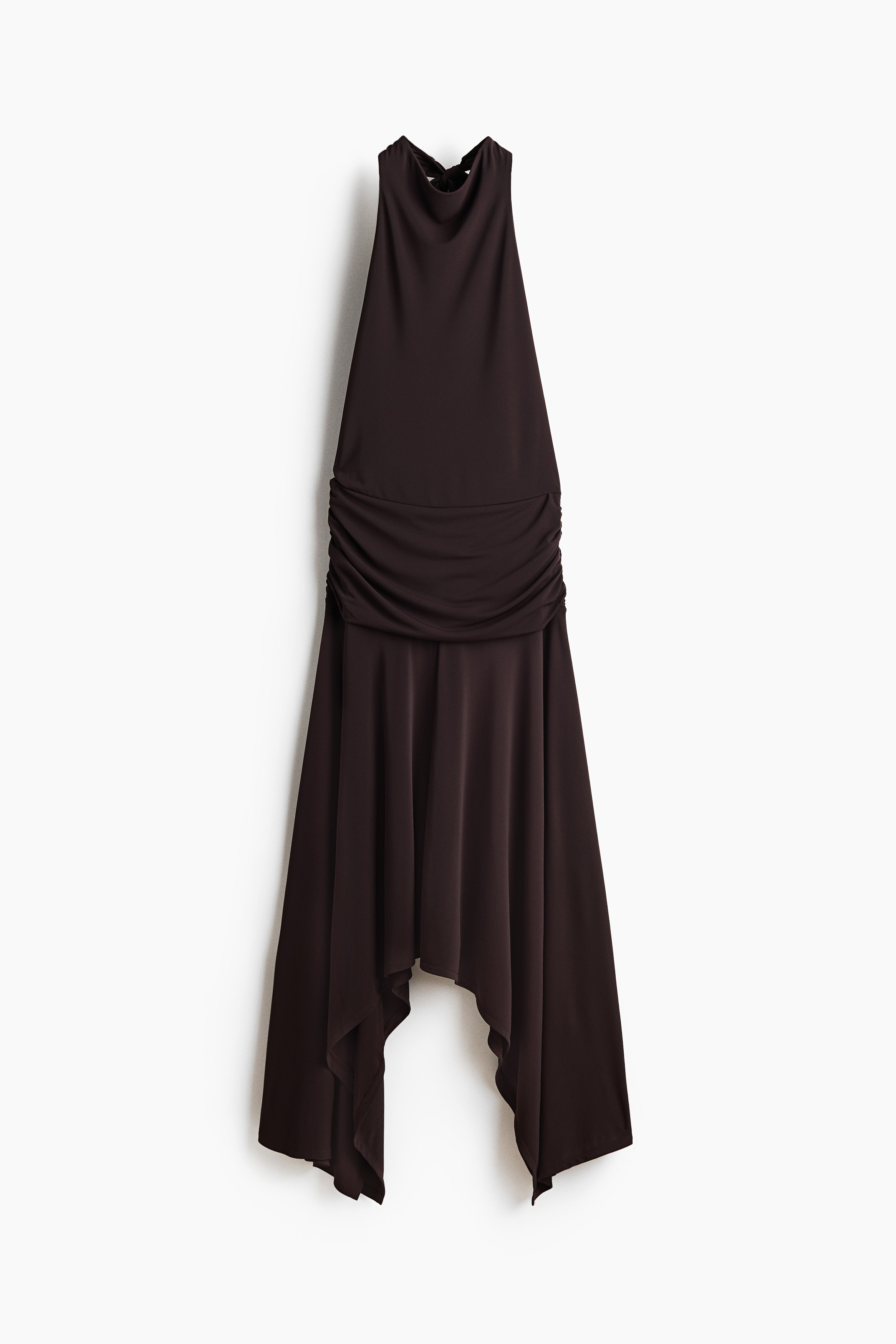 Robe à dos nu à effet drapé - Brun foncé