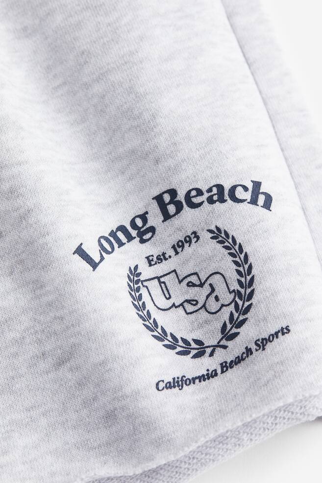 Sweatshirtshorts - Ljus gråmelerad/Long beach/Svart/Sunny soul - 7