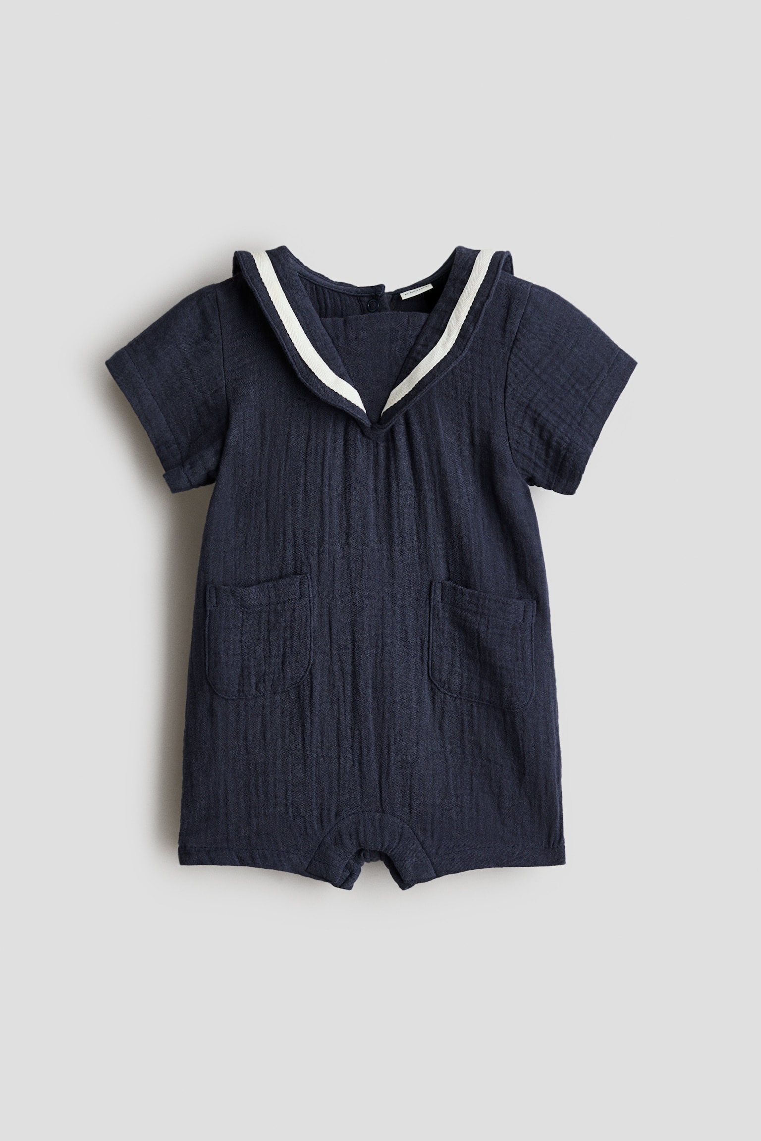 Детский комбинезон H&M Muslin Sailor Romper Suit, цвет: Тёмно-синий — фото 1