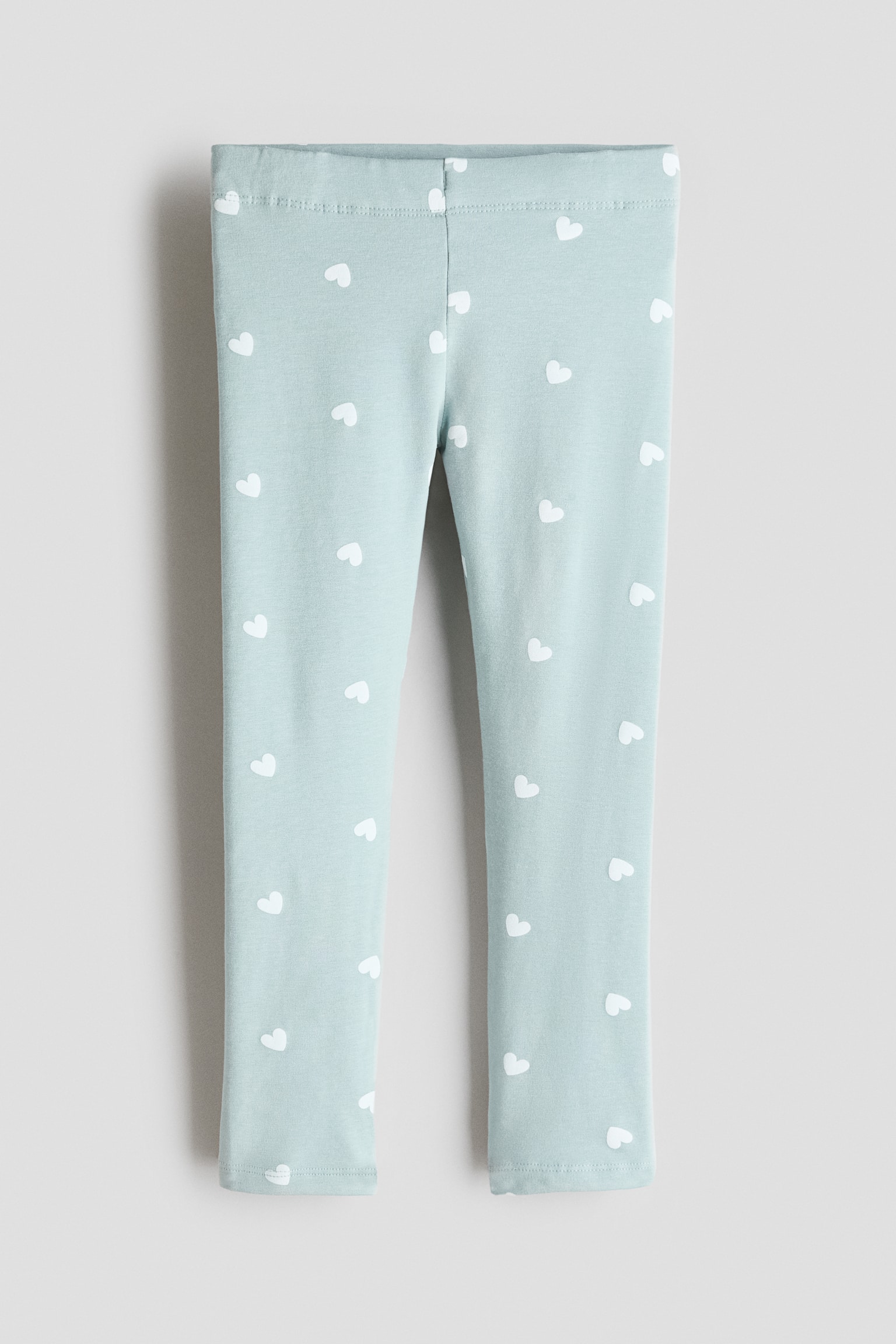 Brushed-inside leggings - Turquoise/Hearts/Black/Light dusty pink/Cherries