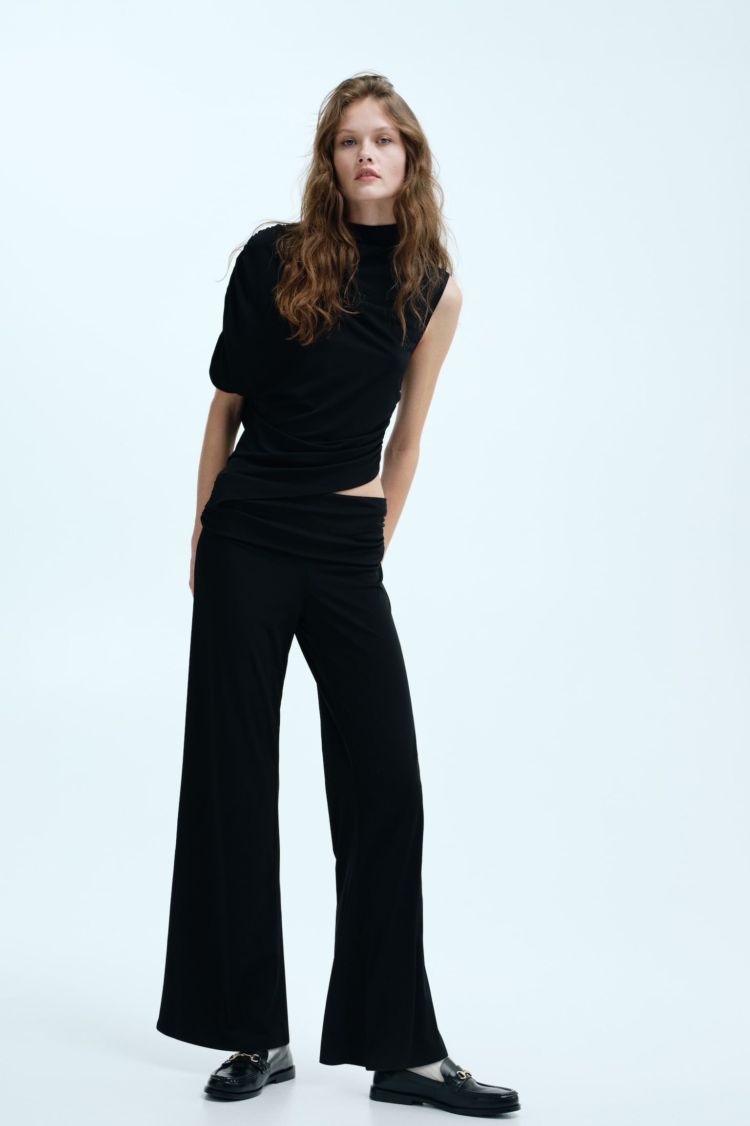 Dżersejowe spodnie - Czarny/Beżowy/Szary - 4