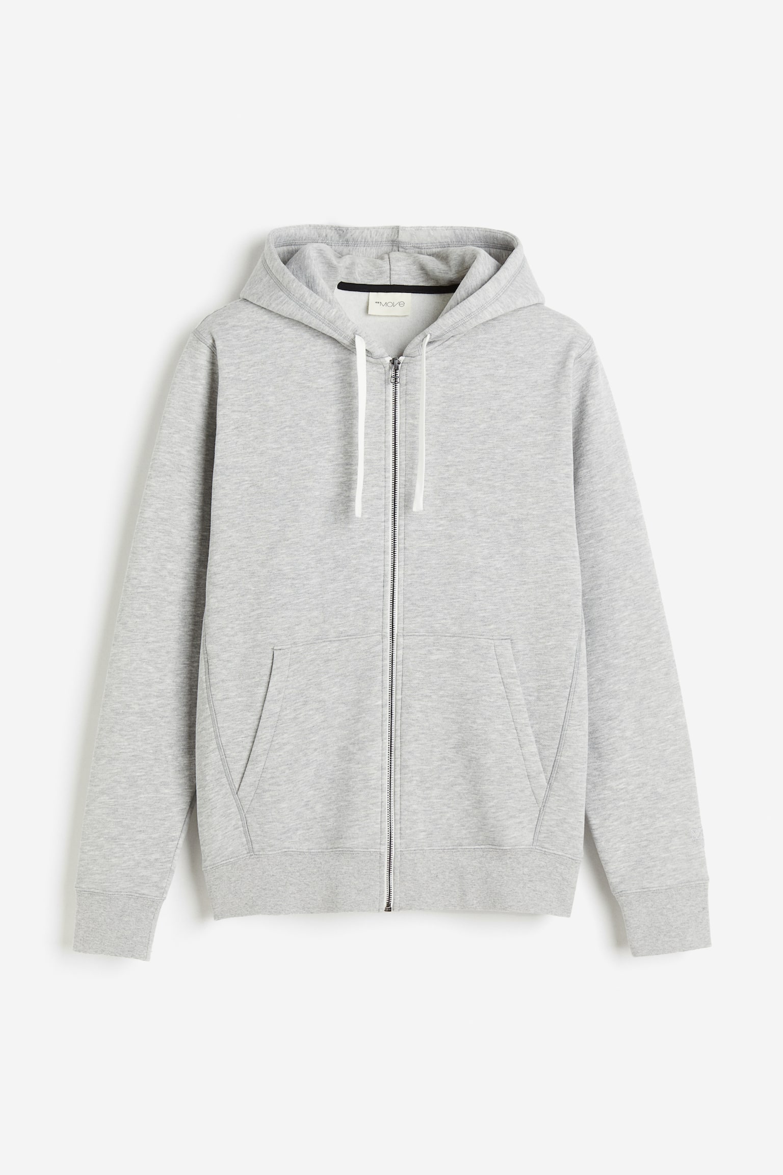 Regular Fit Zip-through sports hoodie - Light grey marl - 1