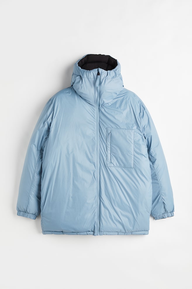 Reversible insulated puffer jacket - Black/Light blue/Beige/Patterned - 14