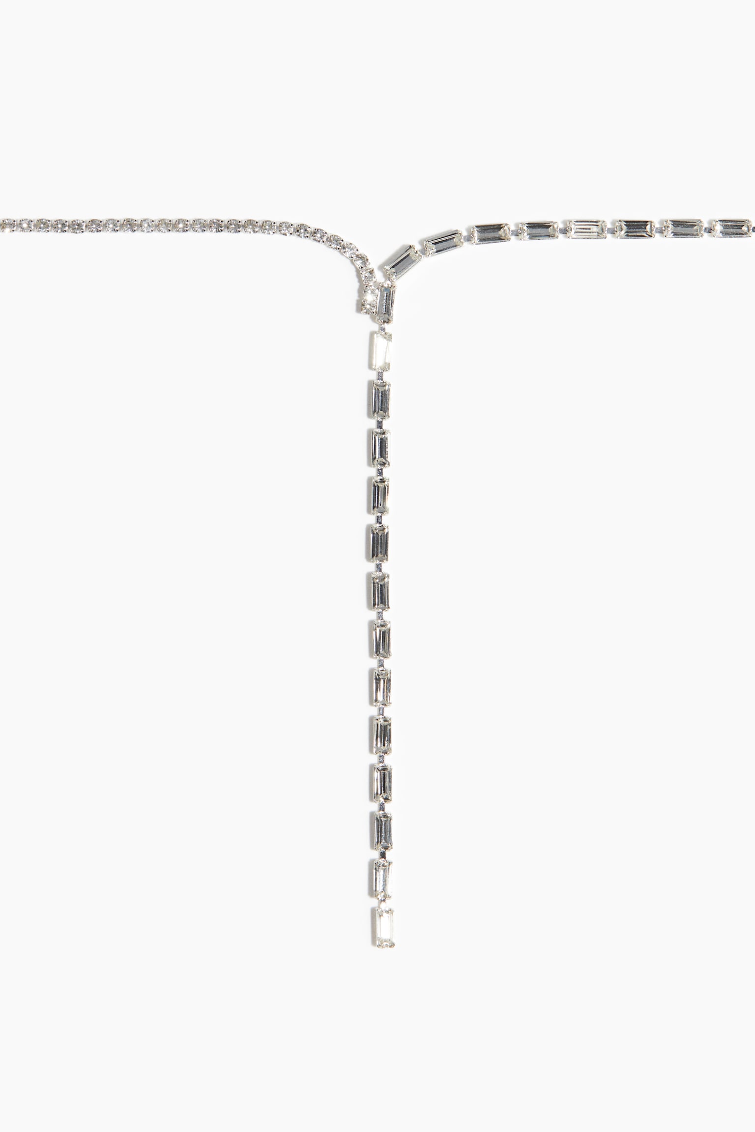 Y Şeklinde Kolye - Gümüş rengi - 2