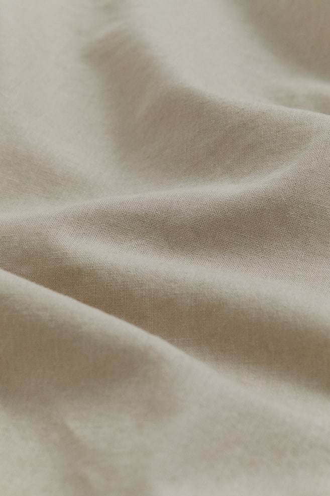 Linen-blend valance - Light beige/White - 4