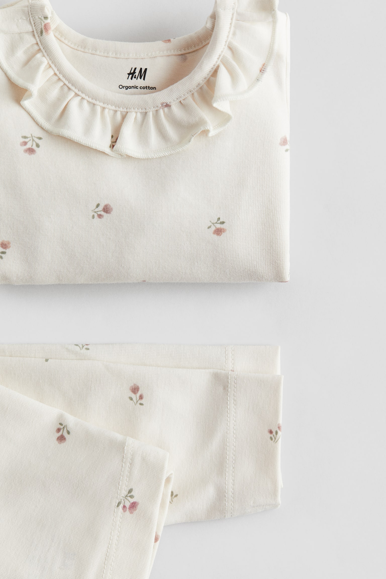 2-piece cotton jersey set - White/Floral/Dark red/Light beige/Light turquoise/Light blue/Floral - 2