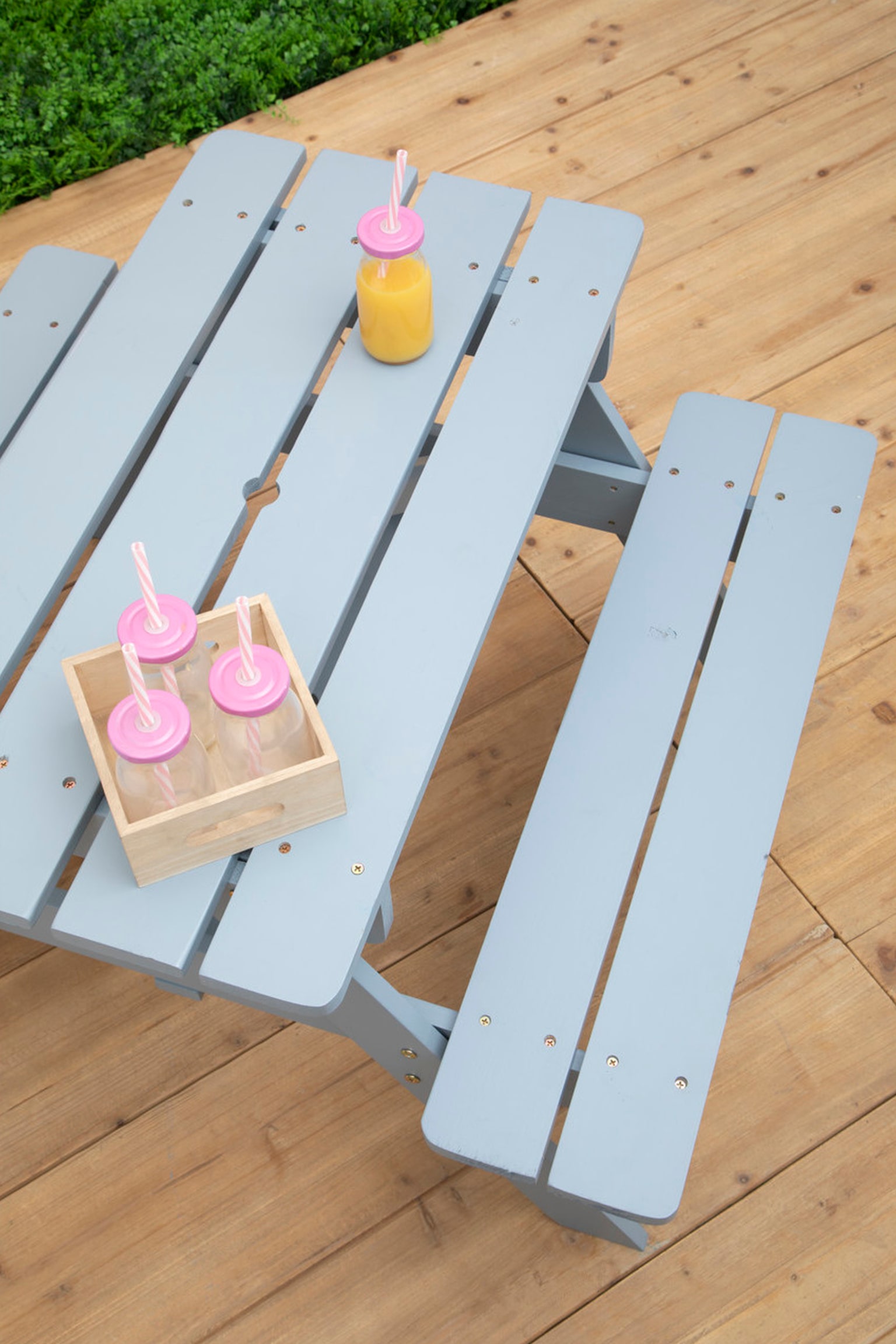 Brighton Kids Picnic Bench - Grey/Pink - 3