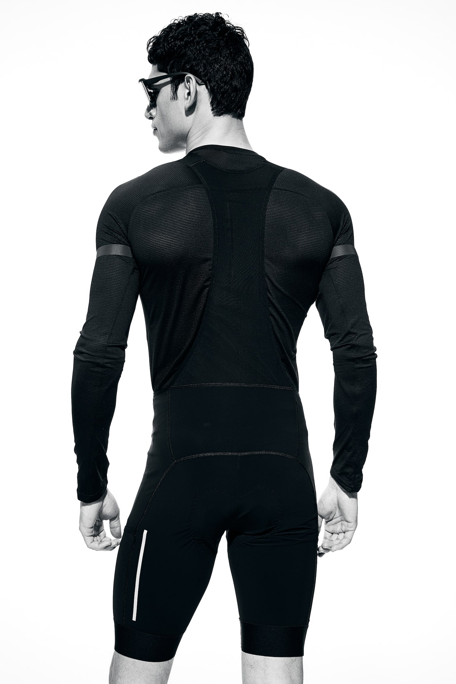 Mid-length cycling bib shorts in DryMove™ - Black - 6