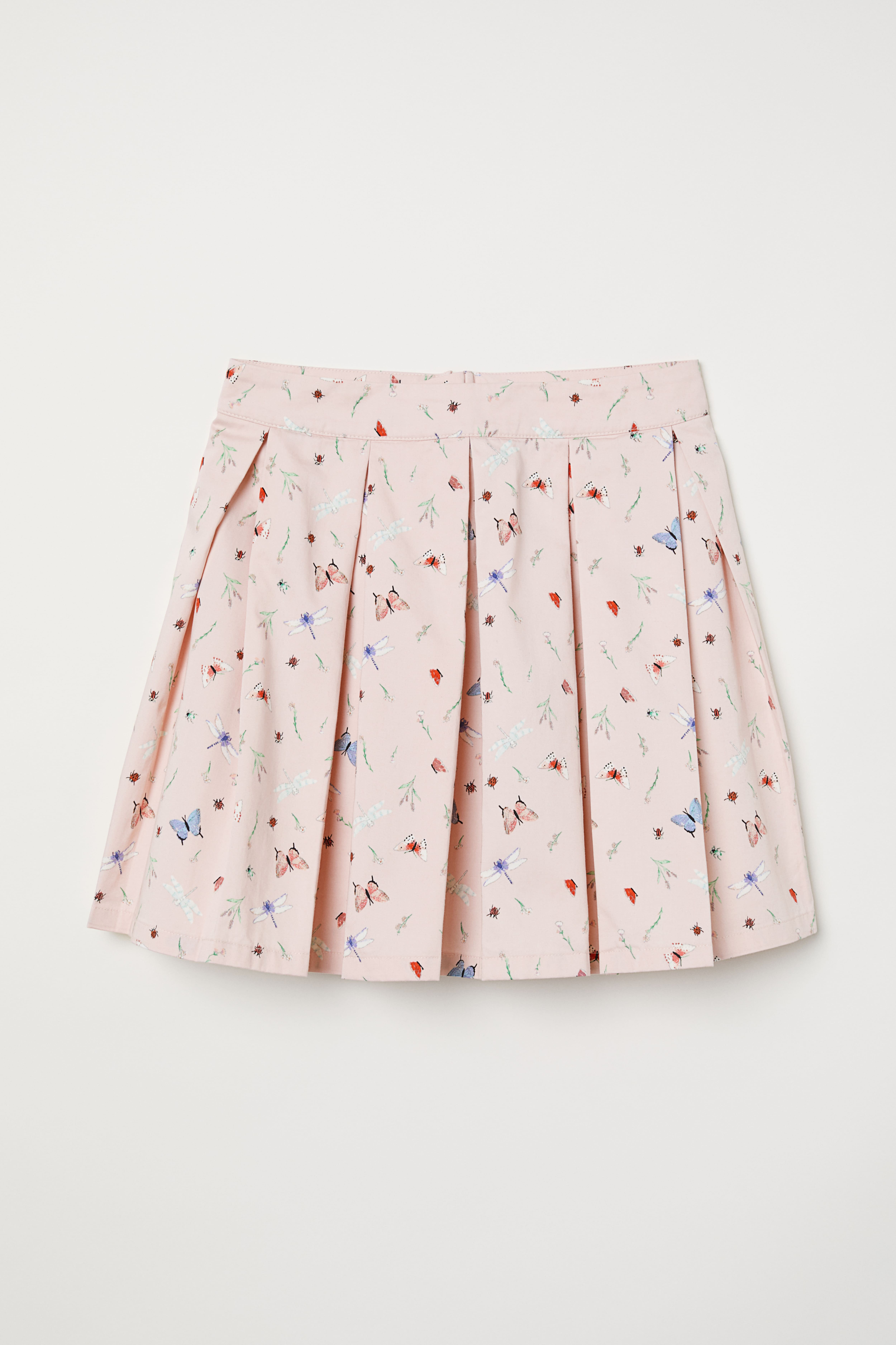 H&m pleated skirt pink best sale